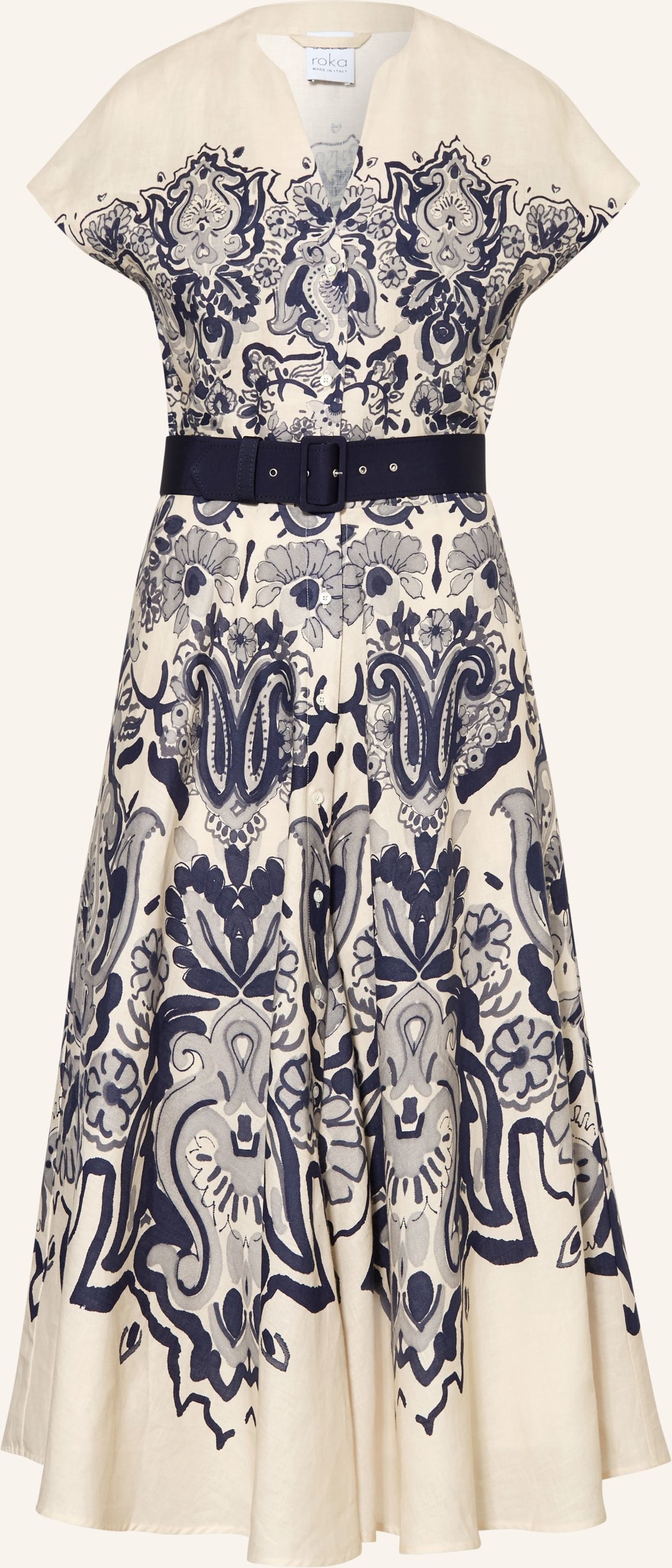 Sara Roka Leinenkleid Glady blau