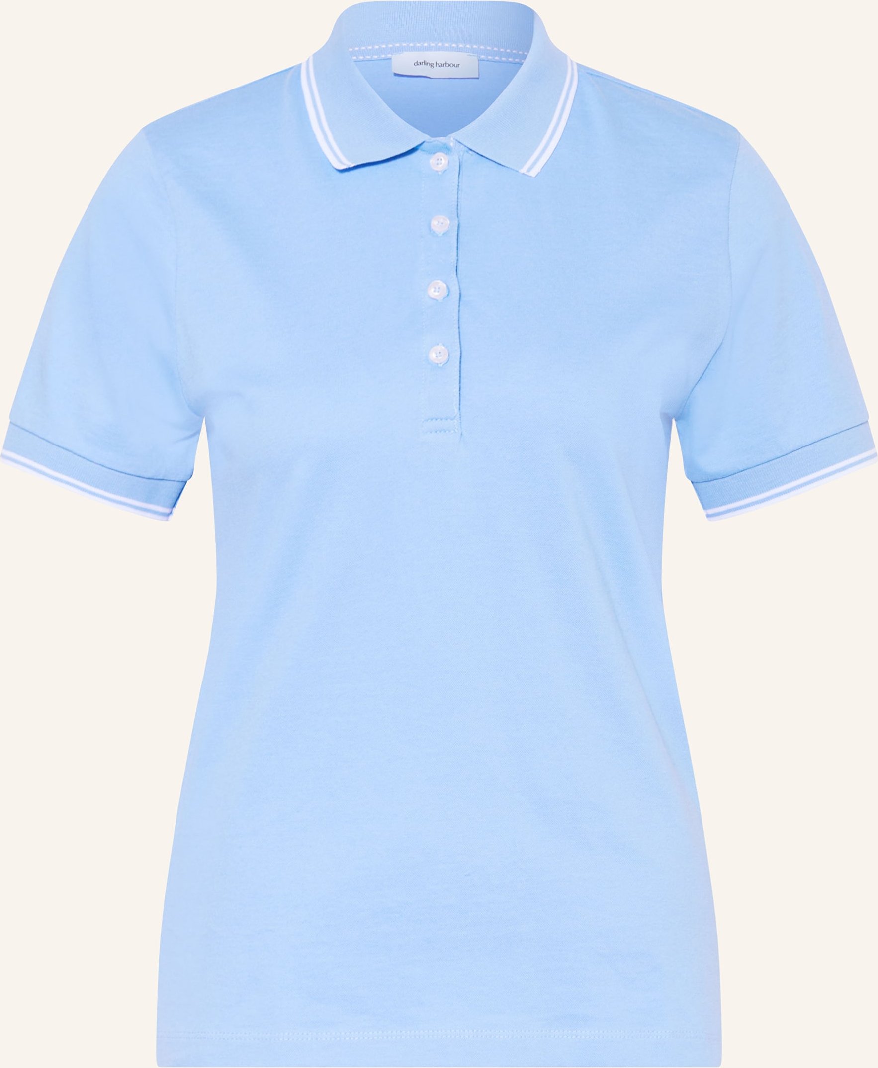 Darling Harbour Piqué-Poloshirt blau