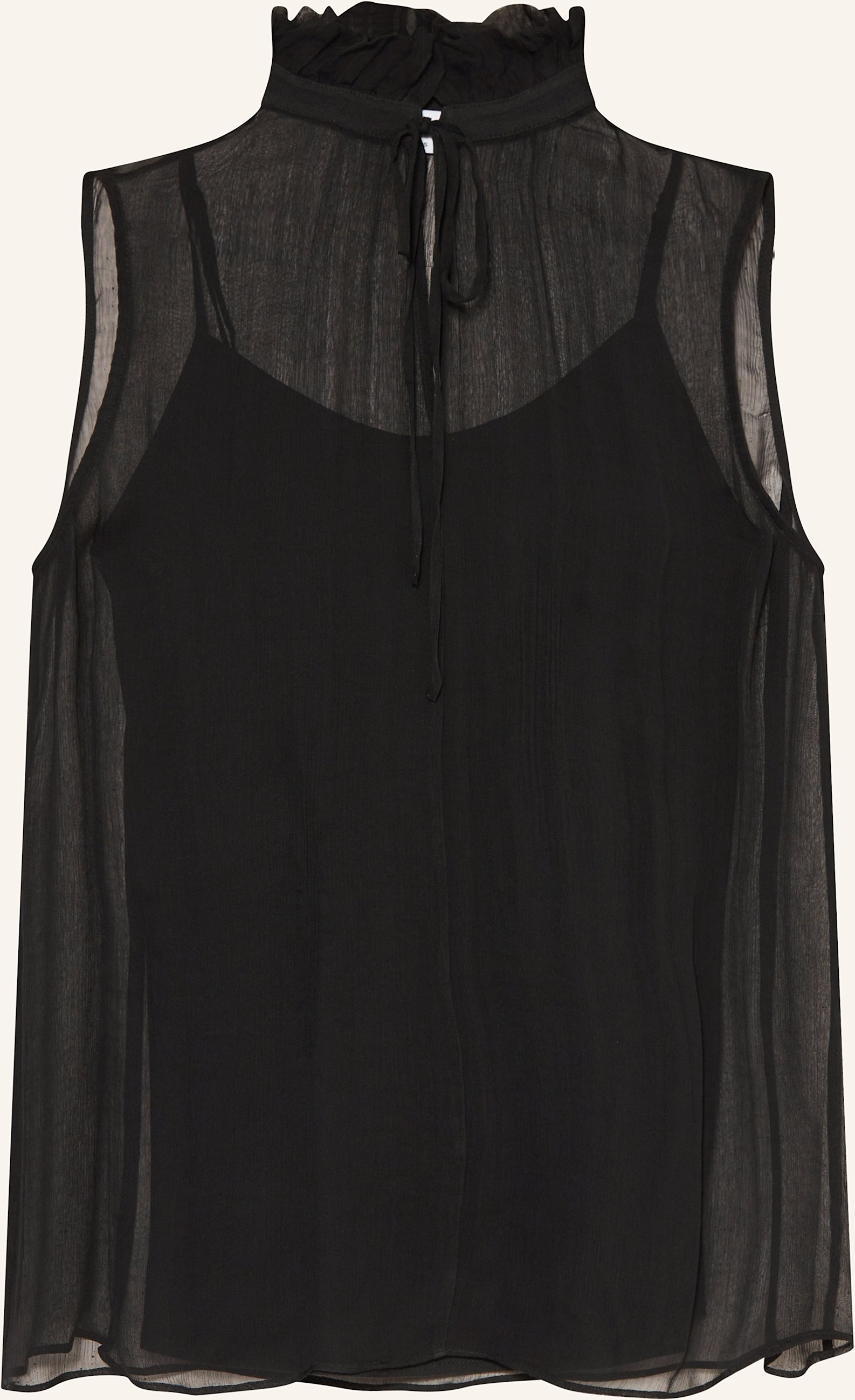 Mrs & Hugs Top Mit Rüschen schwarz