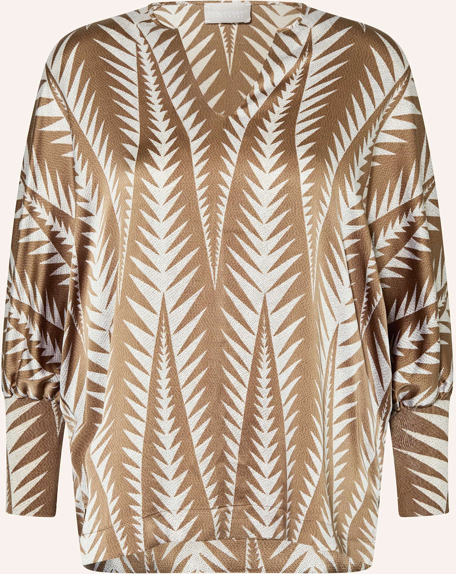 Hemisphere Blusenshirt Aus Seide Mit 3/4-Arm braun