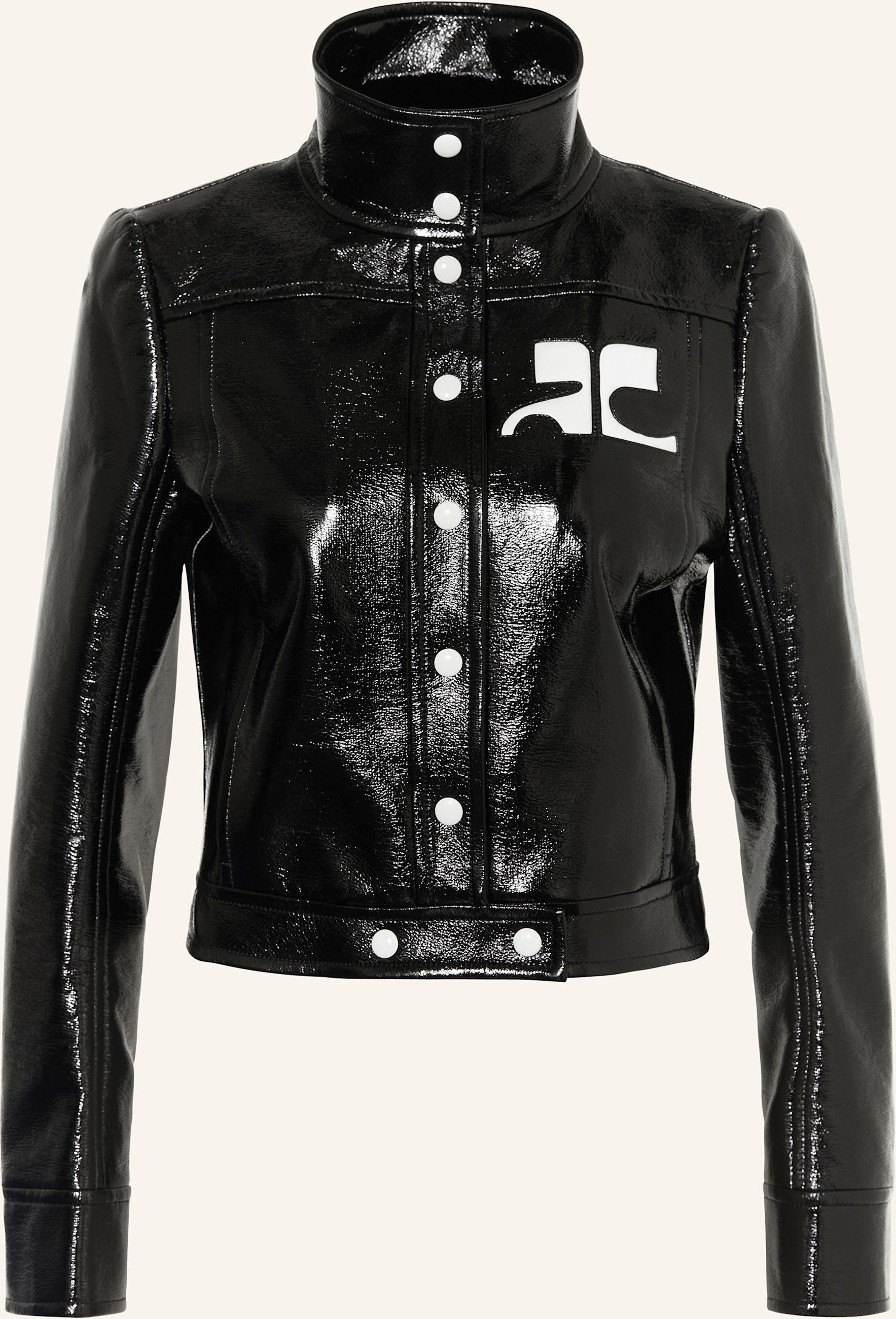Courrèges Jacke In Lederoptik schwarz