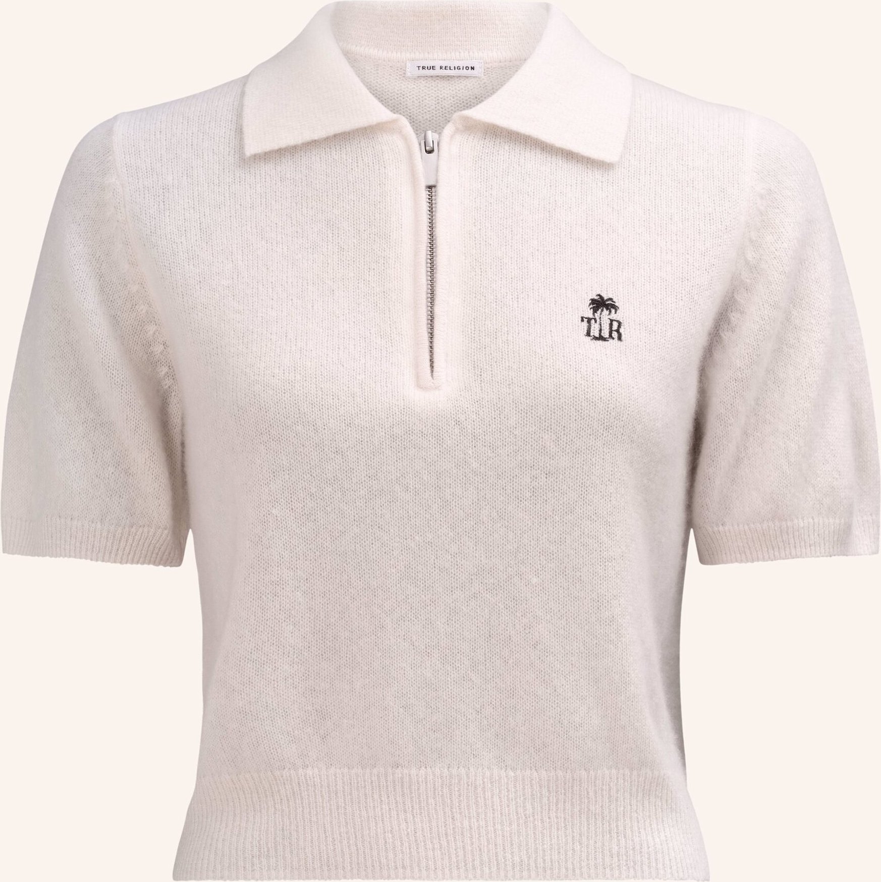 True Religion Strick-Poloshirt Amara weiss