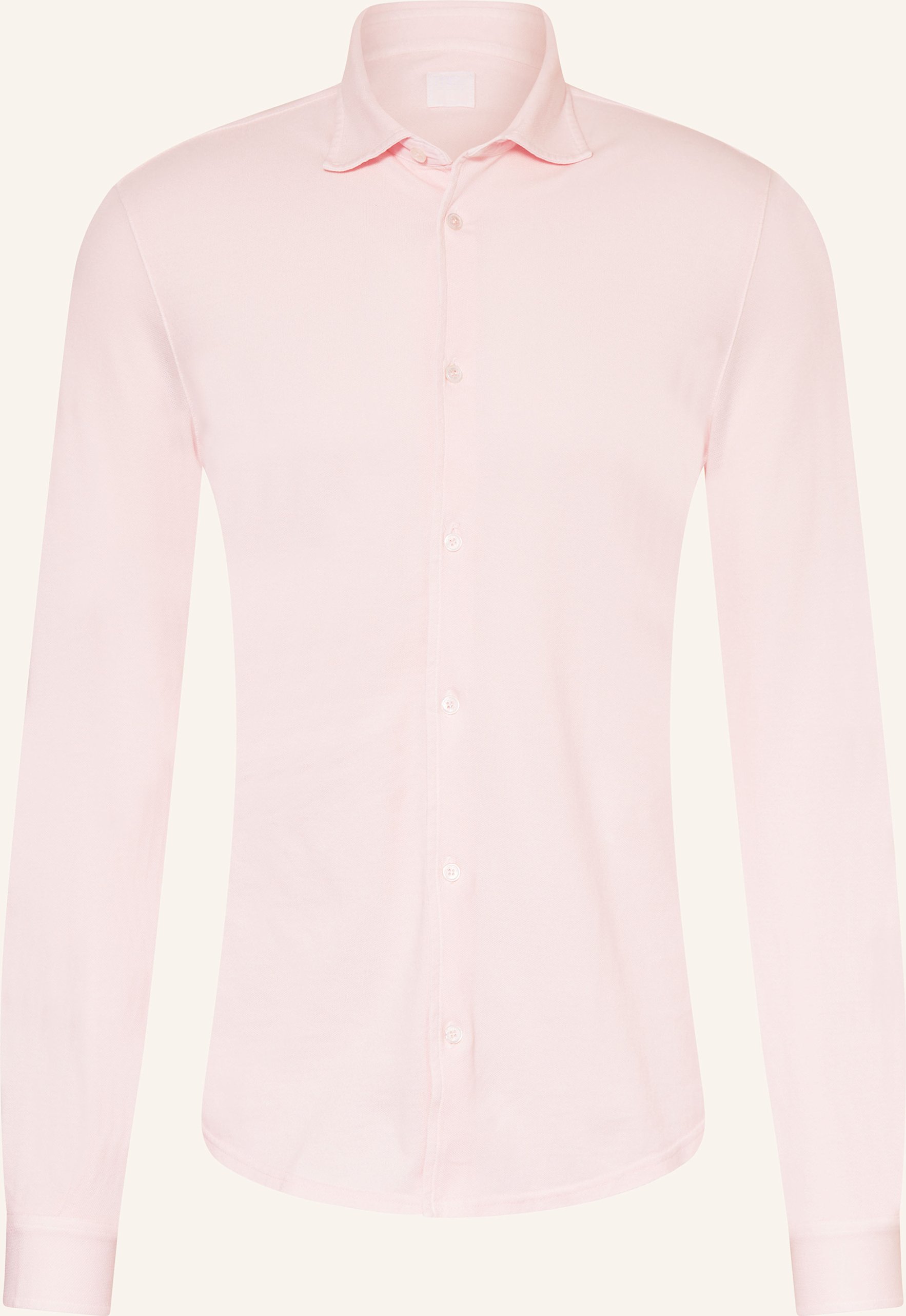 Fedeli Piqué-Hemd Custom Fit rosa