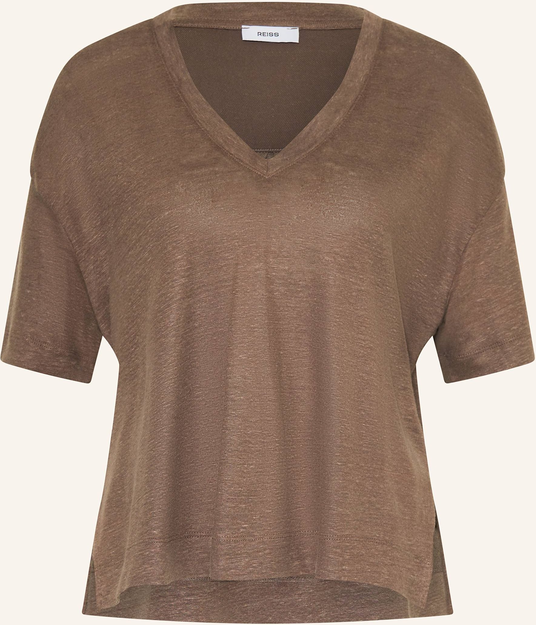 Reiss T-Shirt Ember Aus Leinen braun