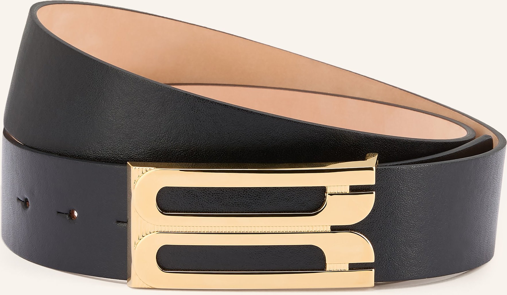 Victoria Beckham Ledergürtel Jumbo Dorian schwarz