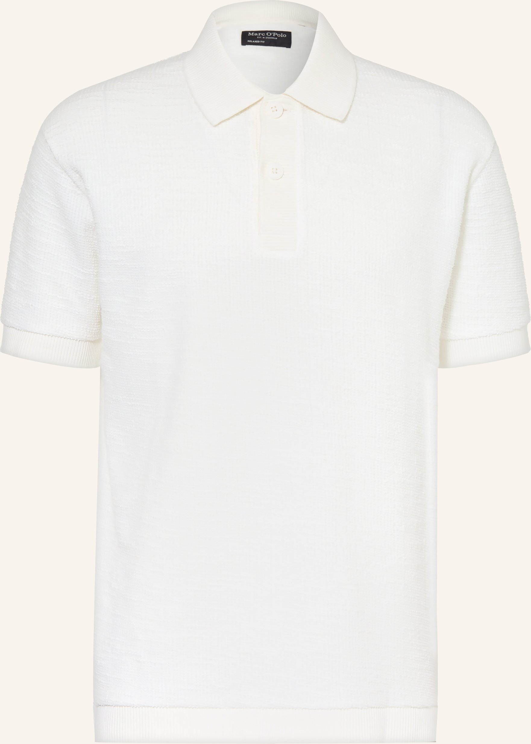 Marc O'polo Strick-Poloshirt Relaxed Fit weiss