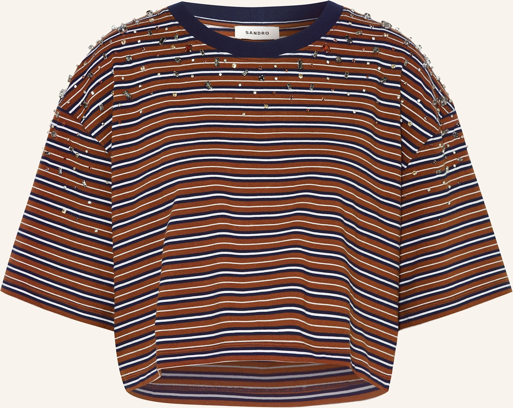 Sandro T-Shirt Mit Schmucksteinen braun