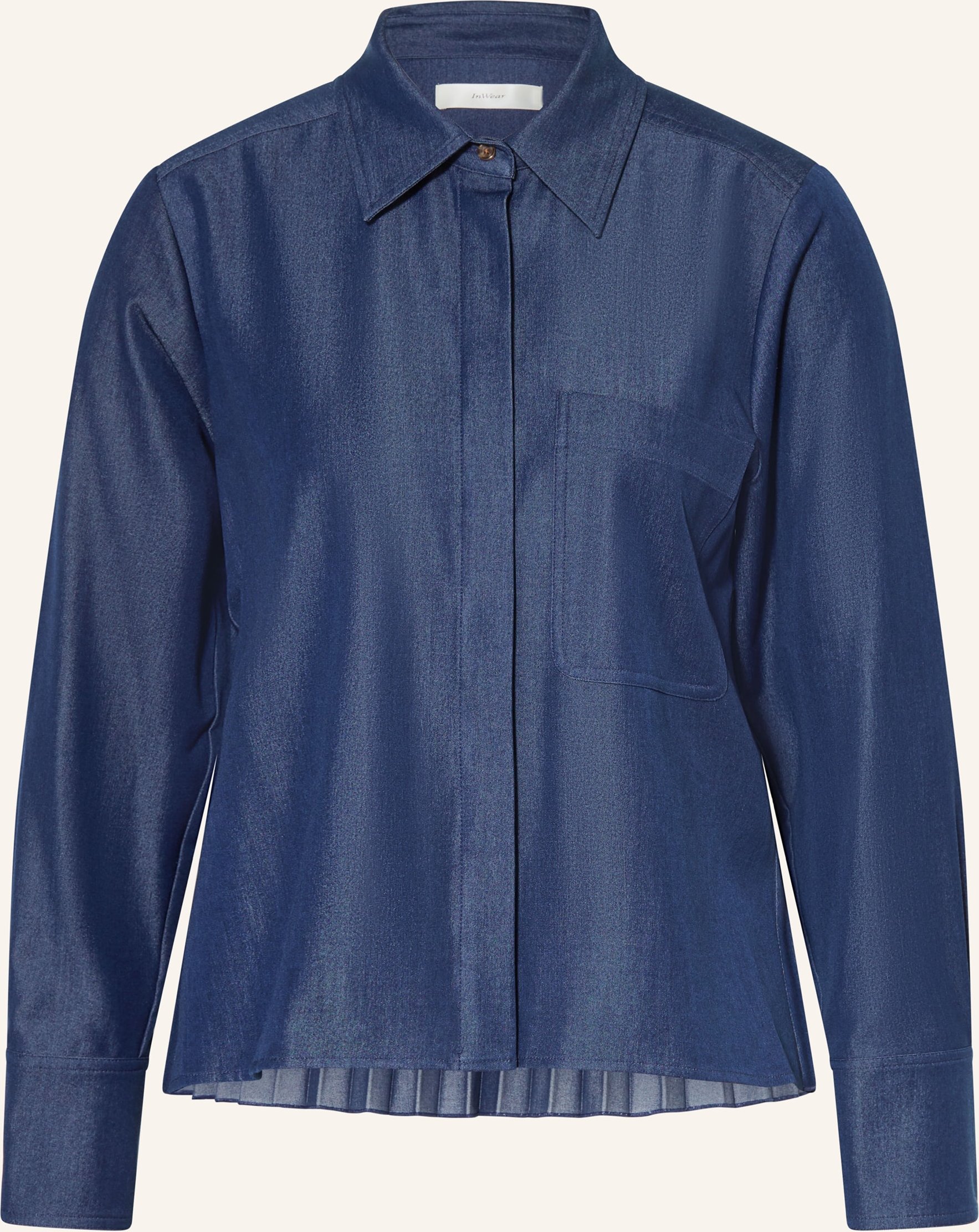 Inwear Hemdbluse Cherrieiw Mit Plissees blau