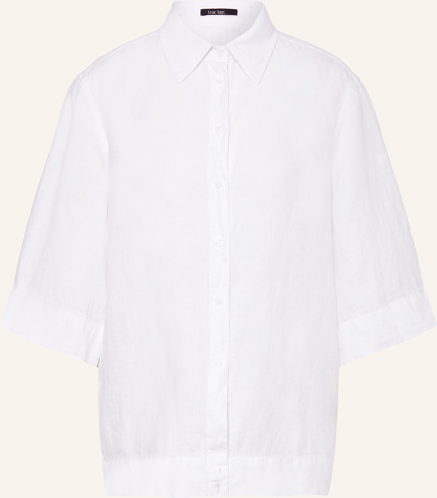 Marc Aurel Hemdbluse Aus Leinen Mit 3/4-Arm weiss