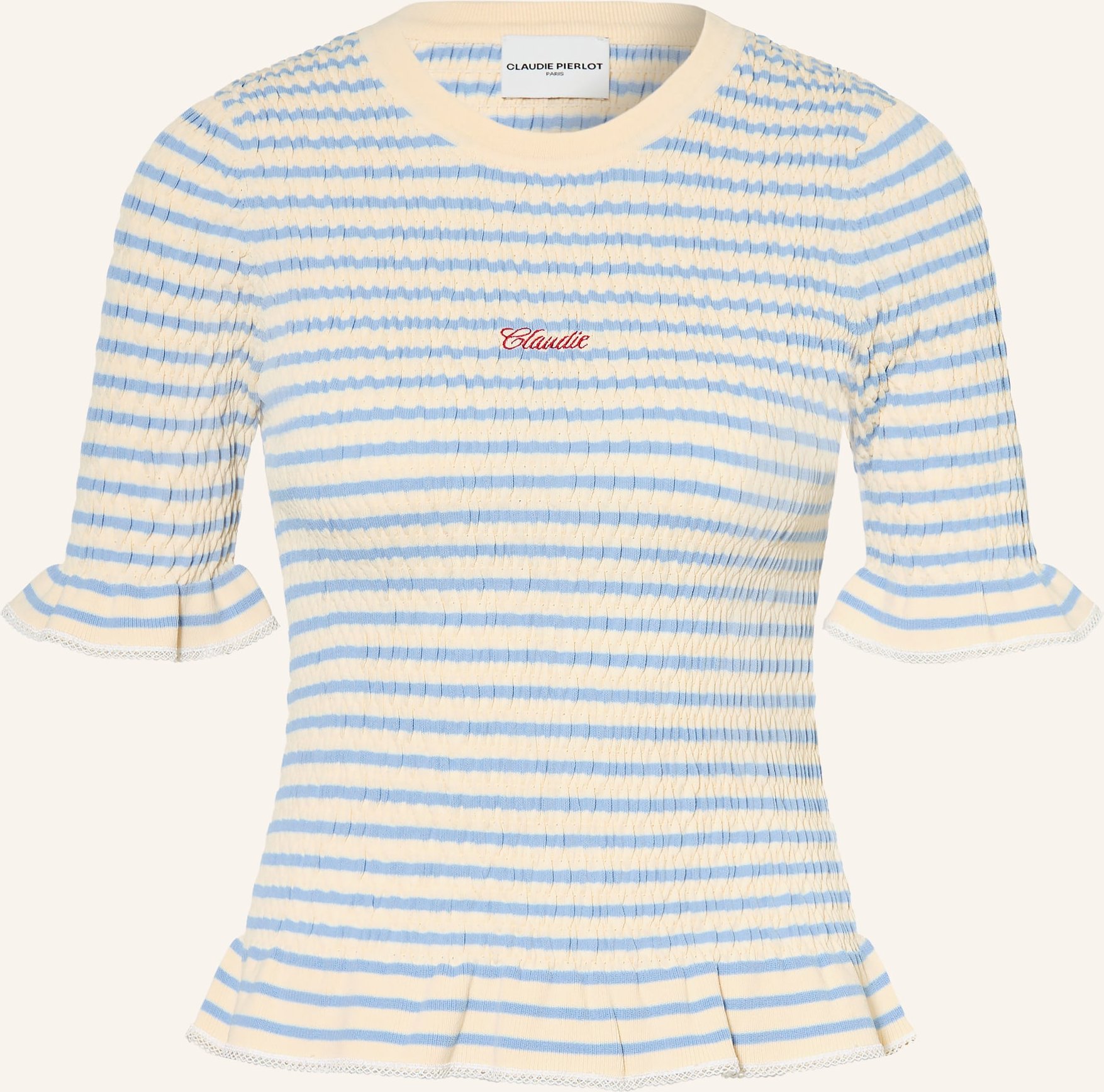 Claudie Pierlot T-Shirt Mit Rüschen blau