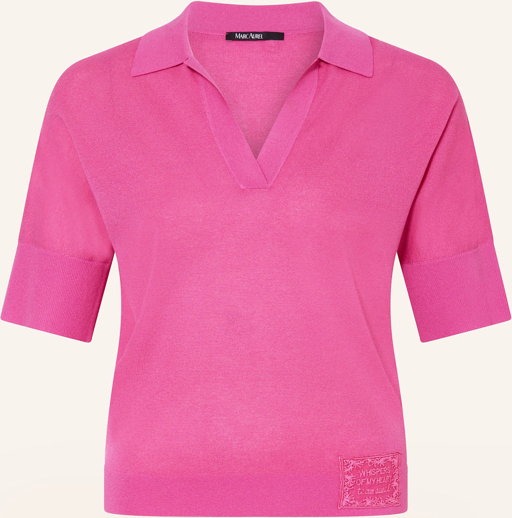 Marc Aurel Strick-Poloshirt Mit 3/4-Arm pink