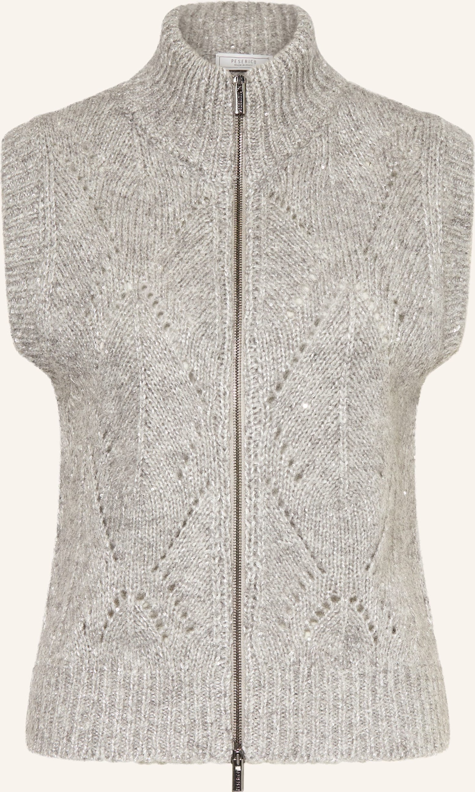 Peserico Strickweste Mit Pailletten grau
