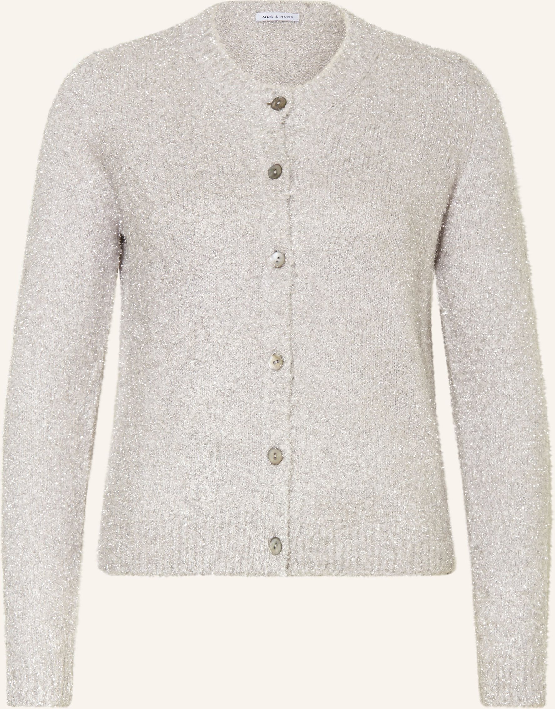 Mrs & Hugs Strickjacke Mit Glitzergarn silber
