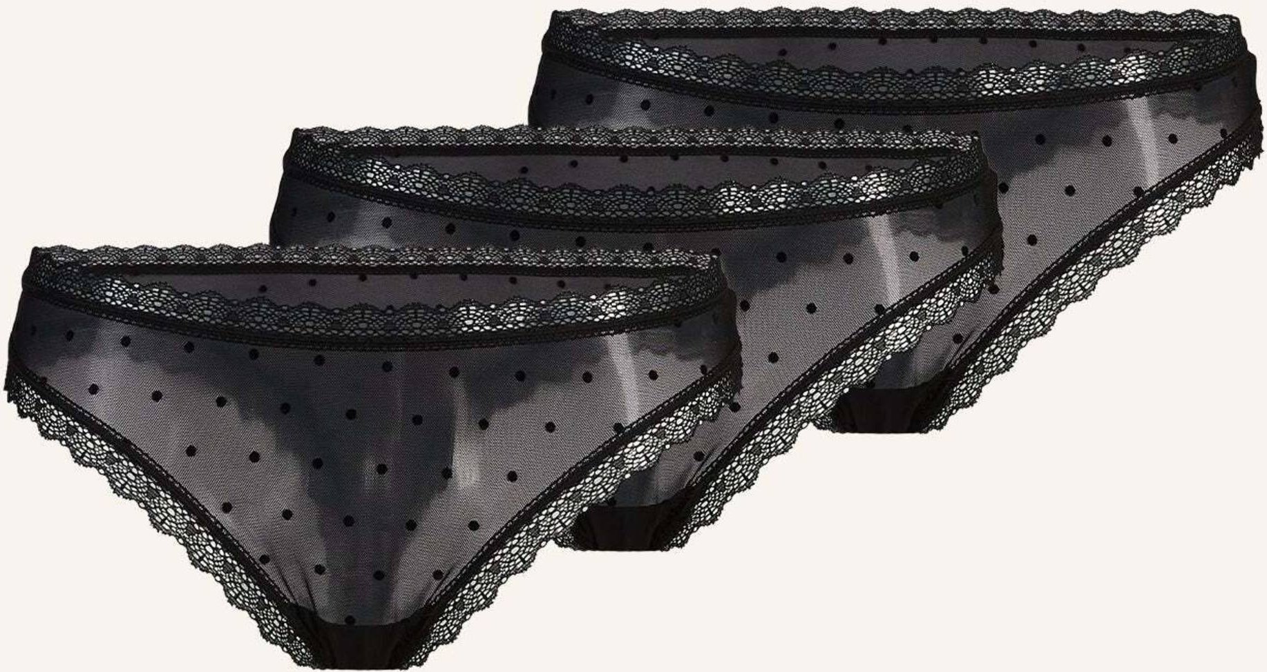 Snocks Tangas Mit Spitze Love schwarz