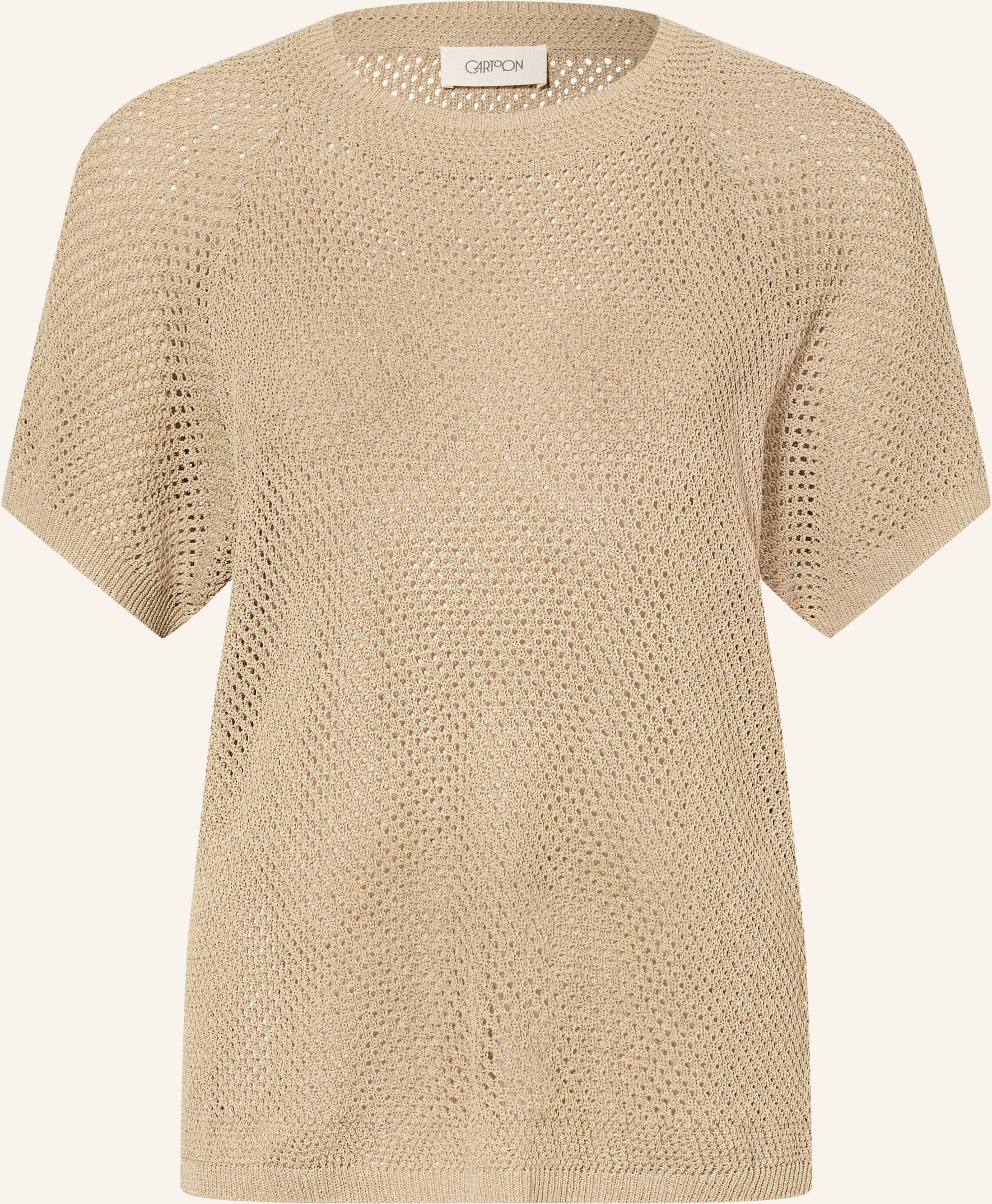 Cartoon Strickshirt Mit Glitzergarn beige