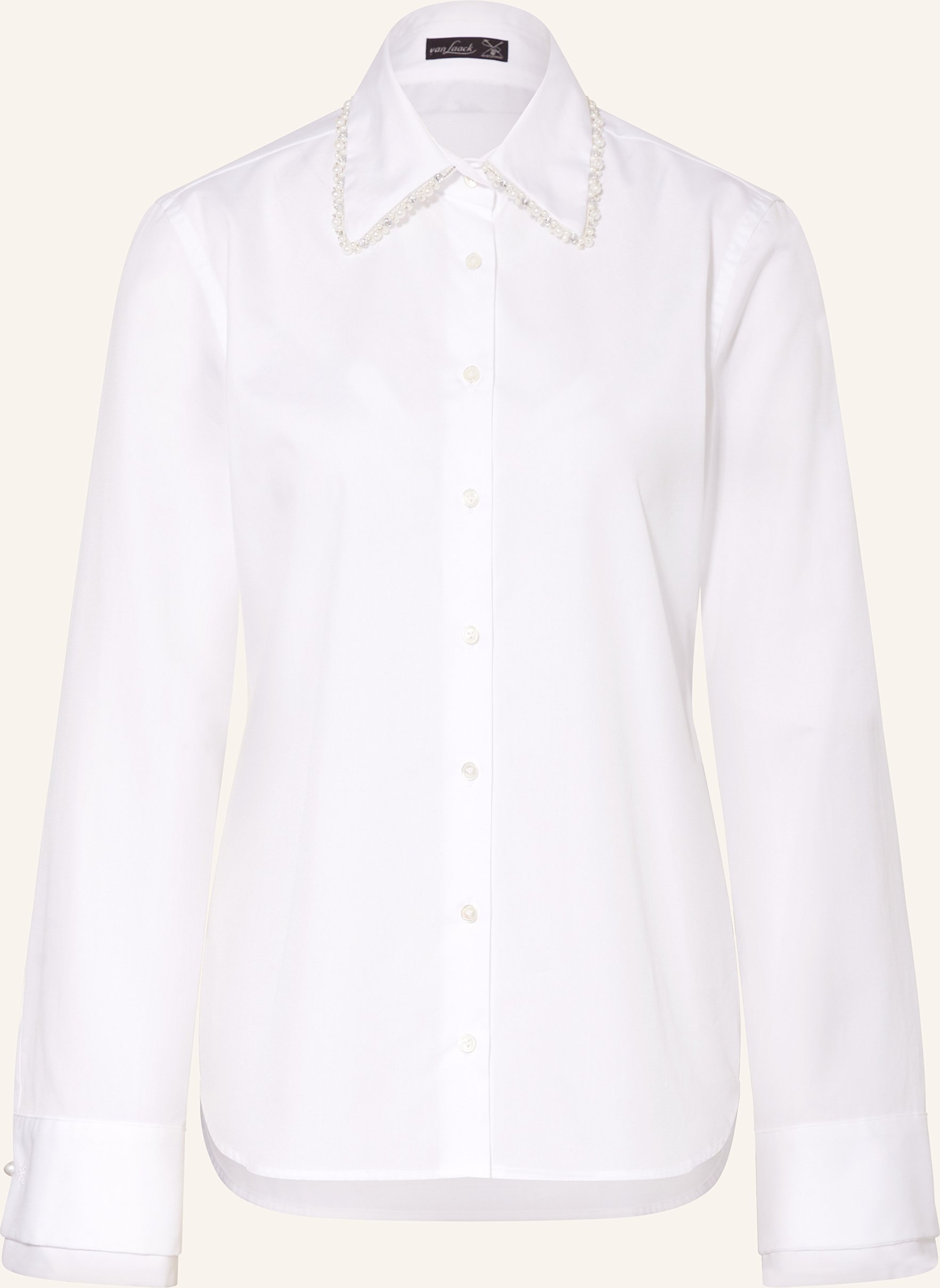 Van Laack Hemdbluse Vl-Dahee-Svpk Mit Schmucksteinen weiss