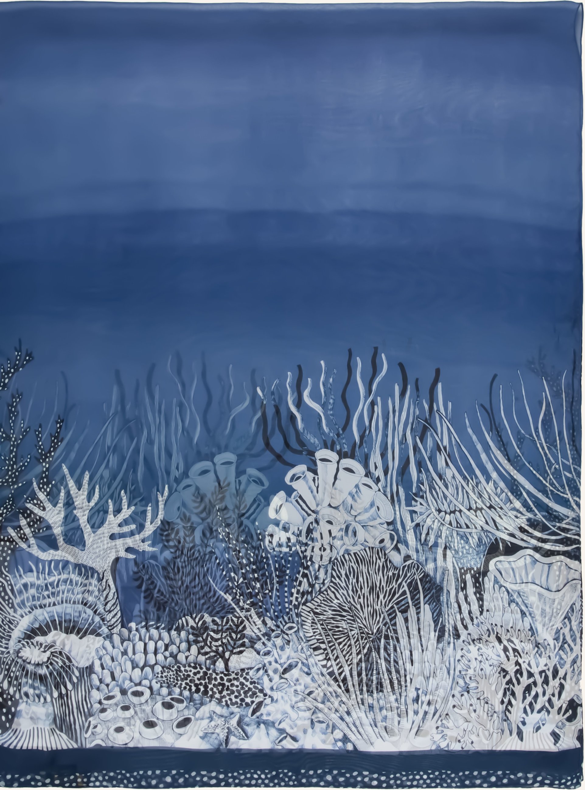 Barbieri Seidenschal blau