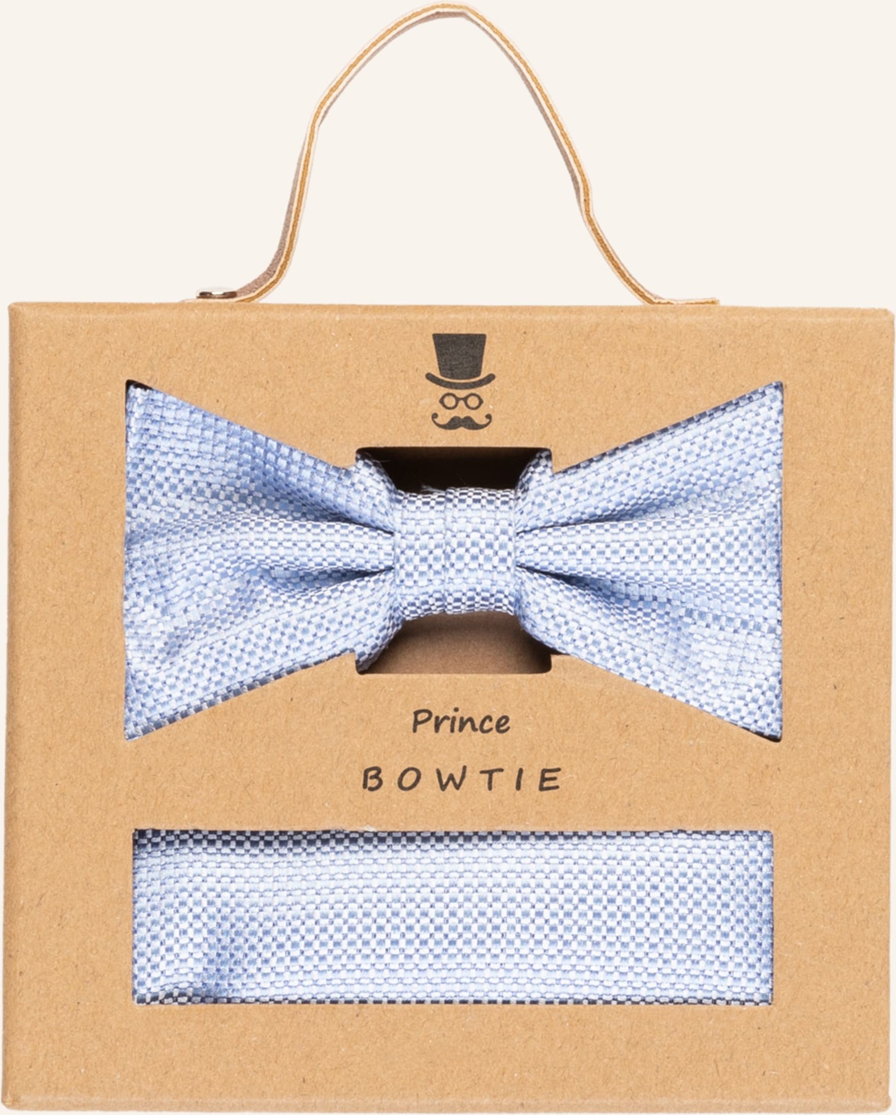 Thumbnail - Prince Bowtie Set: Fliege Und Einstecktuch blau