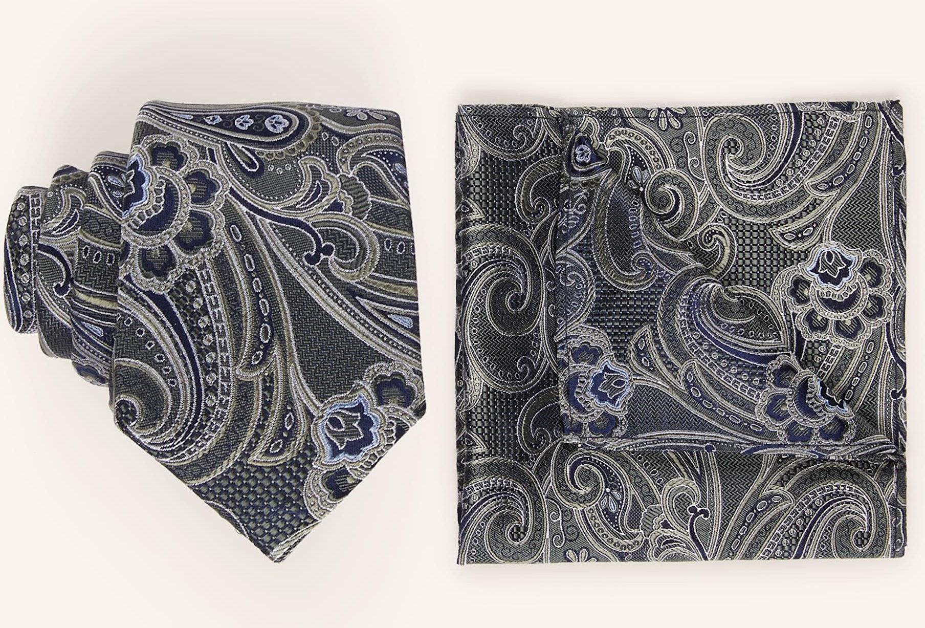 Paul Set: Krawatte Und Einstecktuch gruen