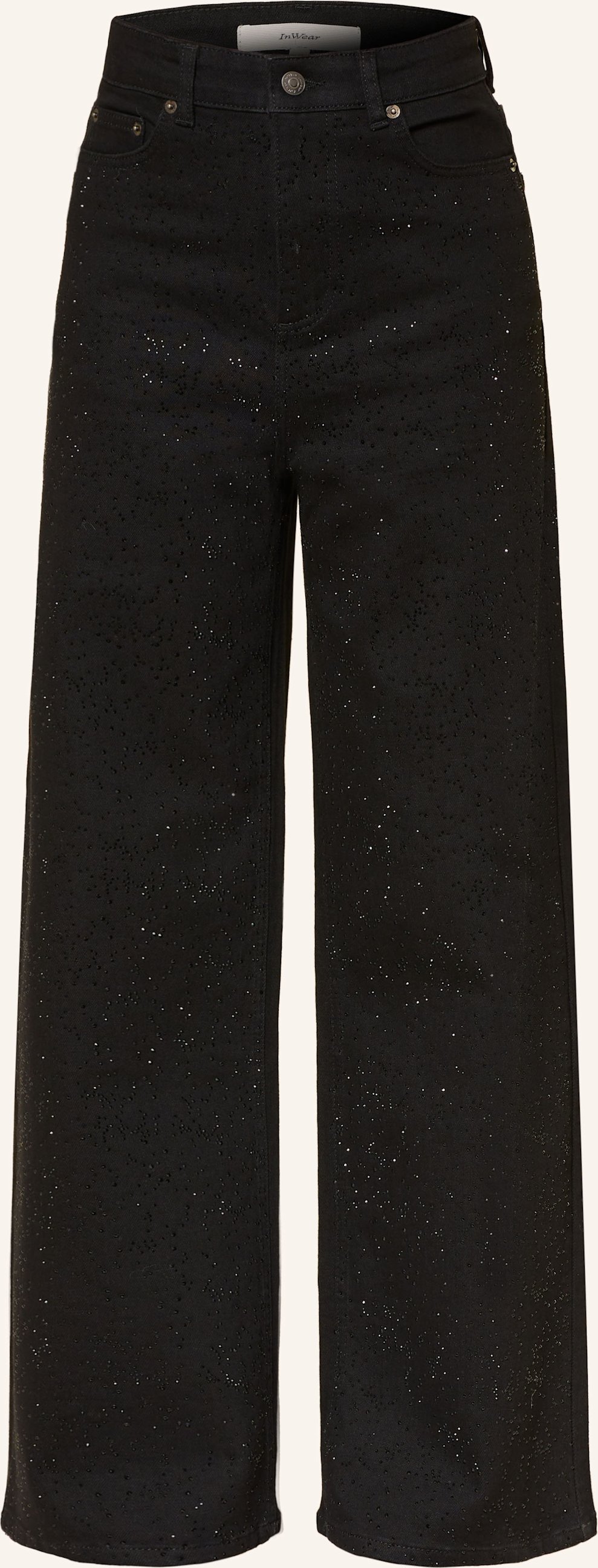 Inwear Wide Leg Jeans Aaliaiw Mit Schmucksteinen schwarz