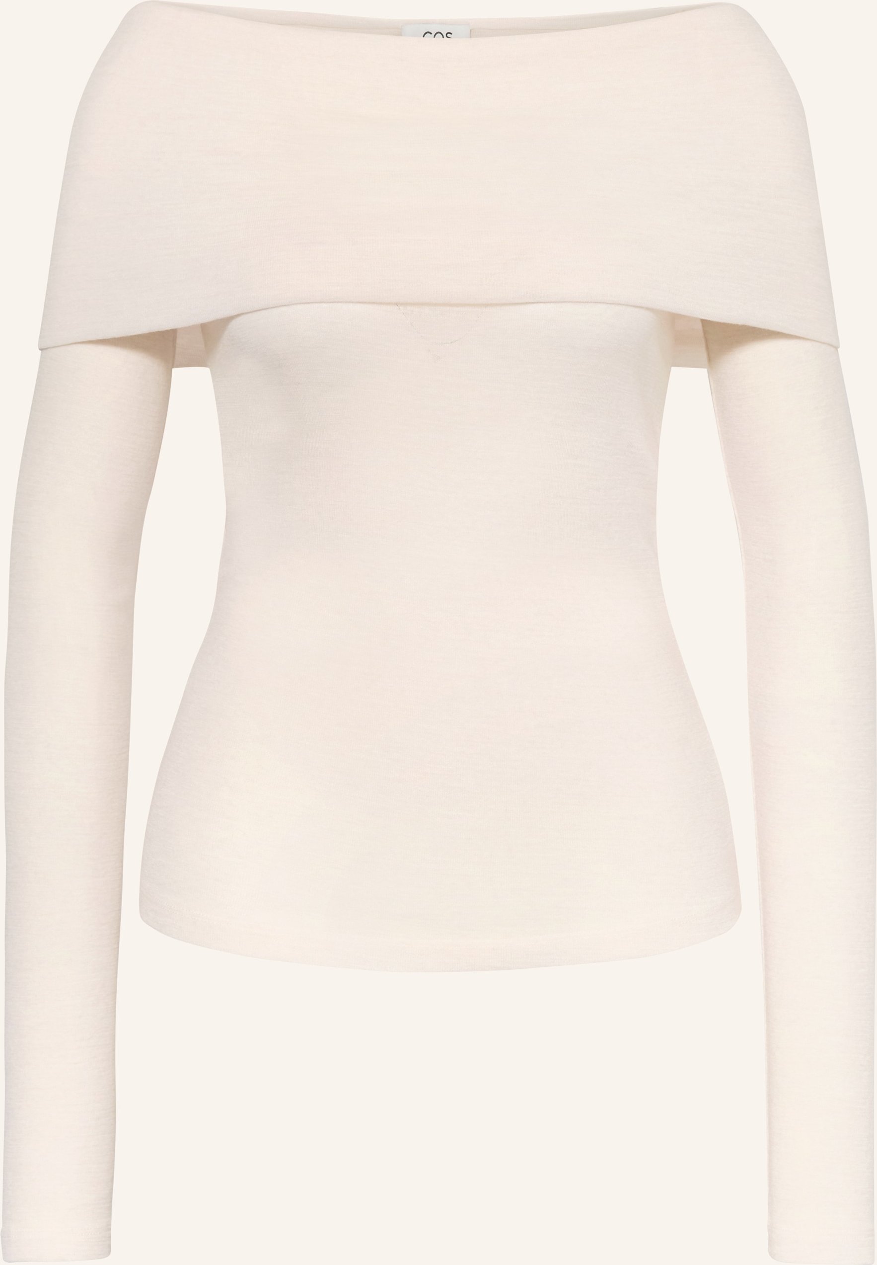 Cos Off-Shoulder-Longsleeve weiss