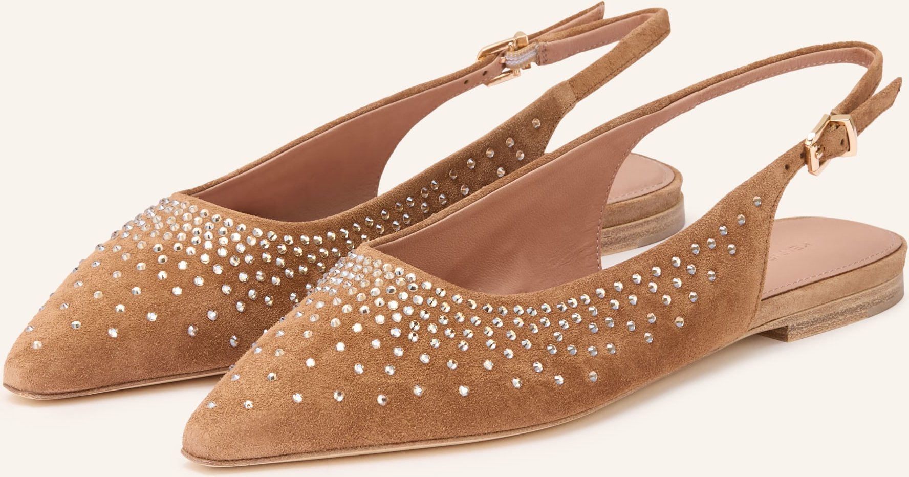Kennel & Schmenger Slingballerinas Nika Mit Schmucksteinen beige
