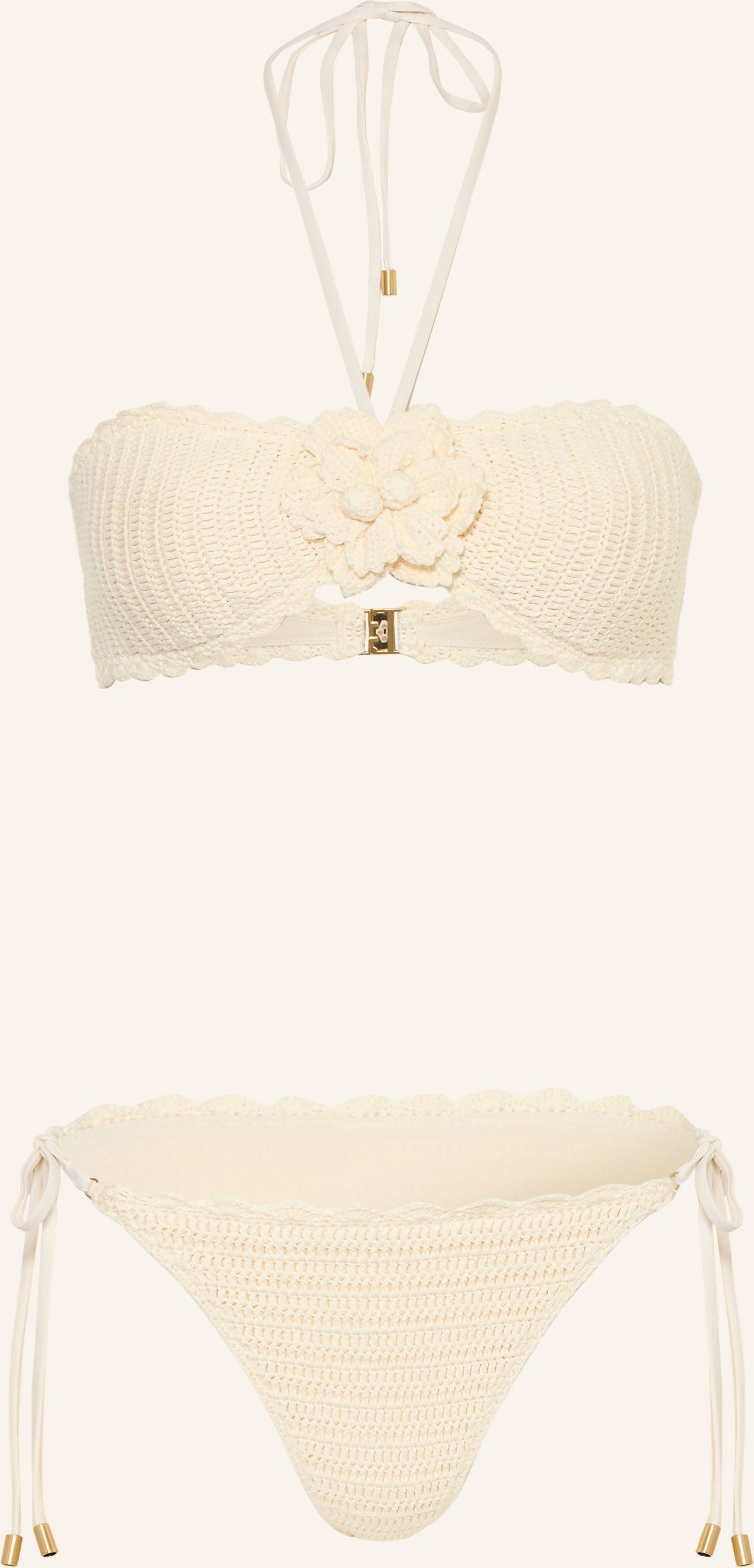 Zimmermann Bandeau-Bikini Awaken Crochet Flower weiss