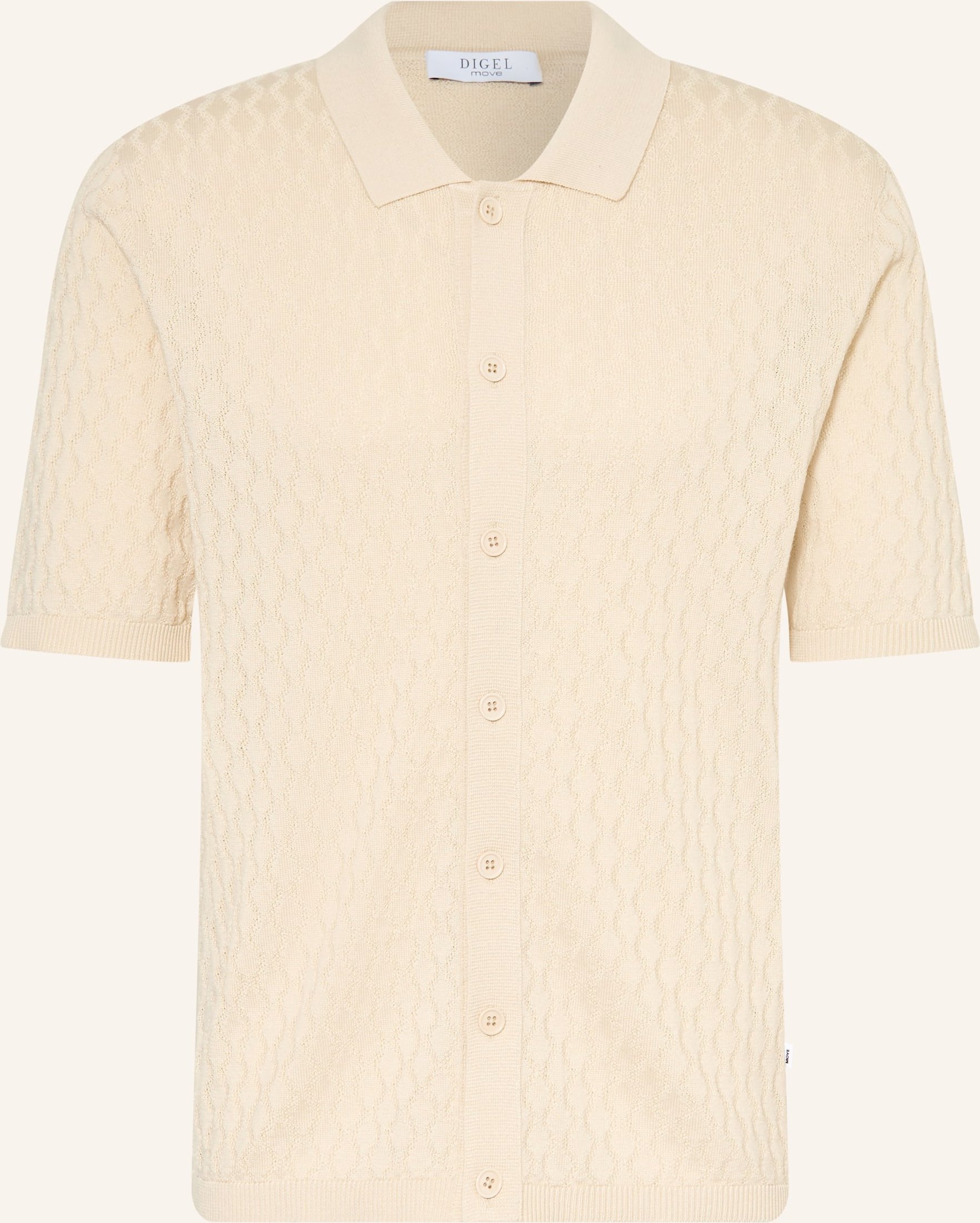Digel Move Strickhemd Aimo Comfort Fit beige