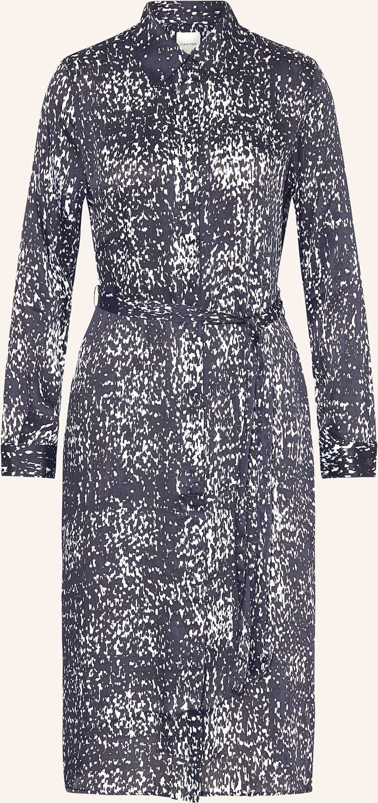 Calvin Klein Hemdblusenkleid Aus Satin blau