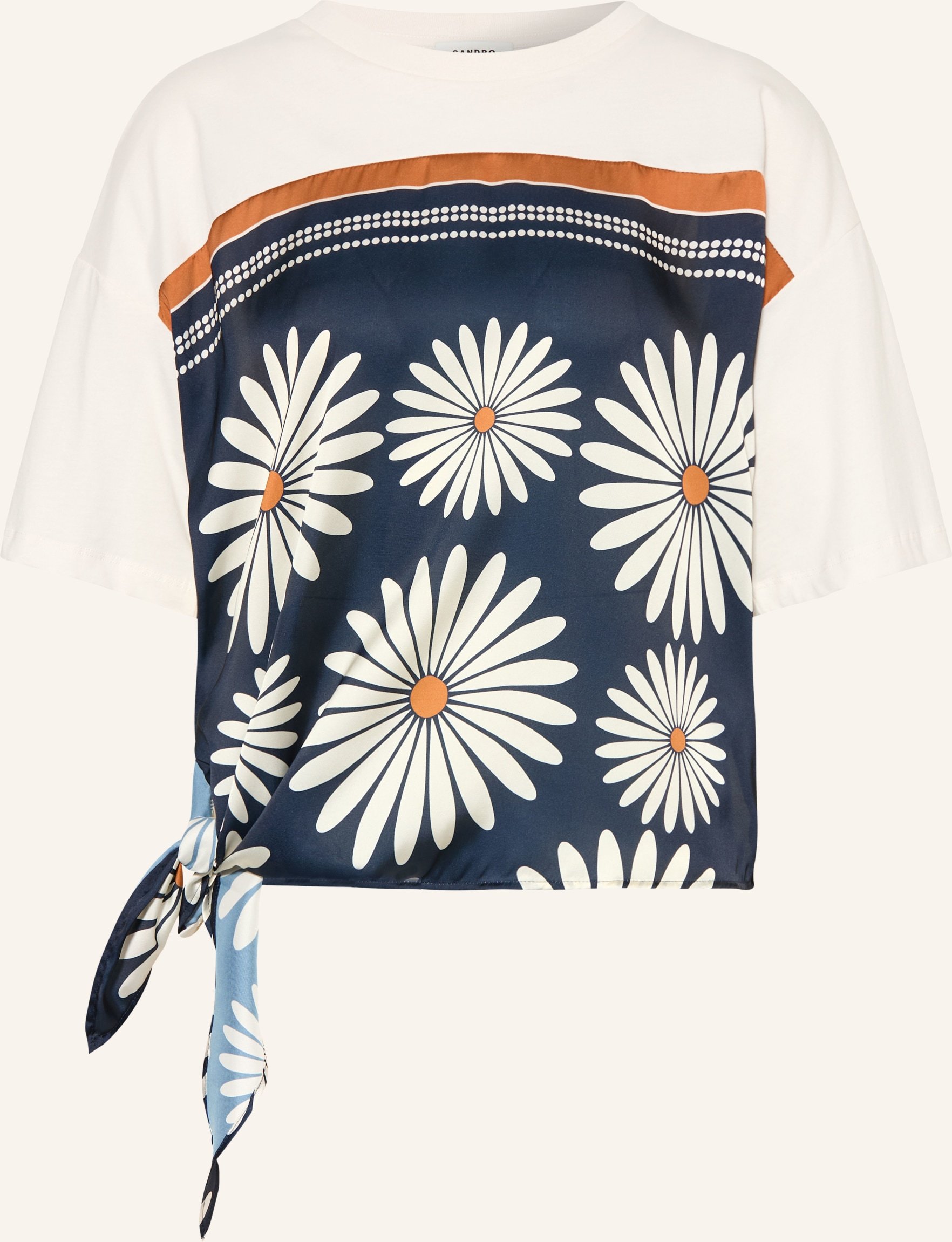 Sandro Blusenshirt Daisy Im Materialmix blau
