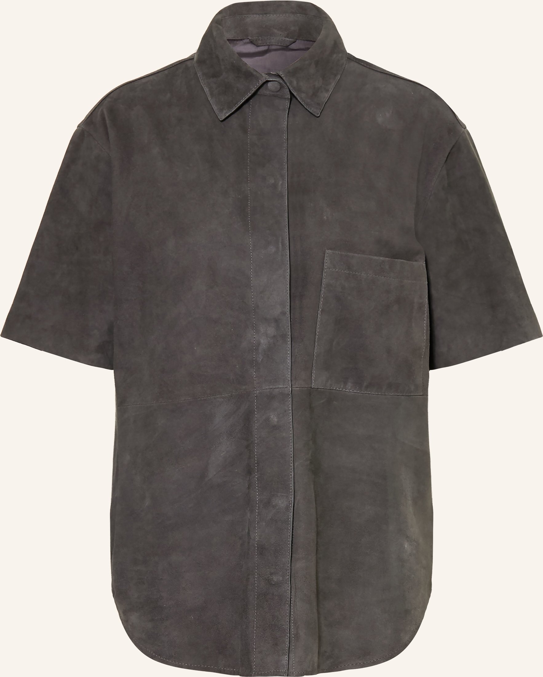 Mrs & Hugs Hemdbluse Aus Leder grau