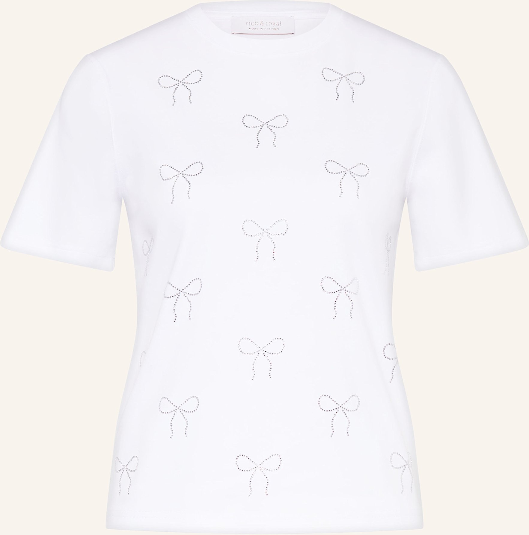 Rich & Royal T-Shirt Mit Schmucksteinen weiss