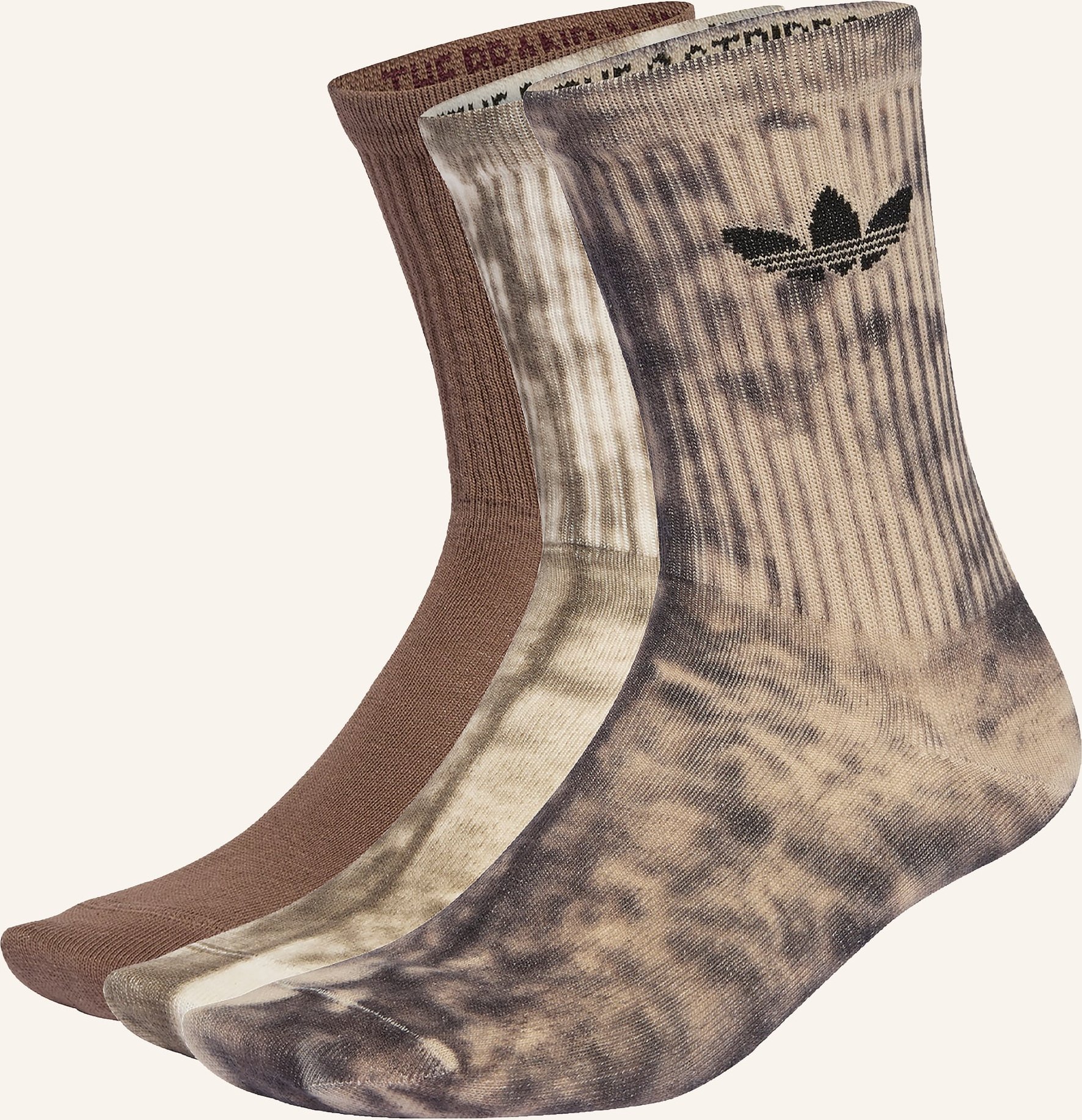 Adidas Originals 3er-Pack Socken Tie Dye Crew braun
