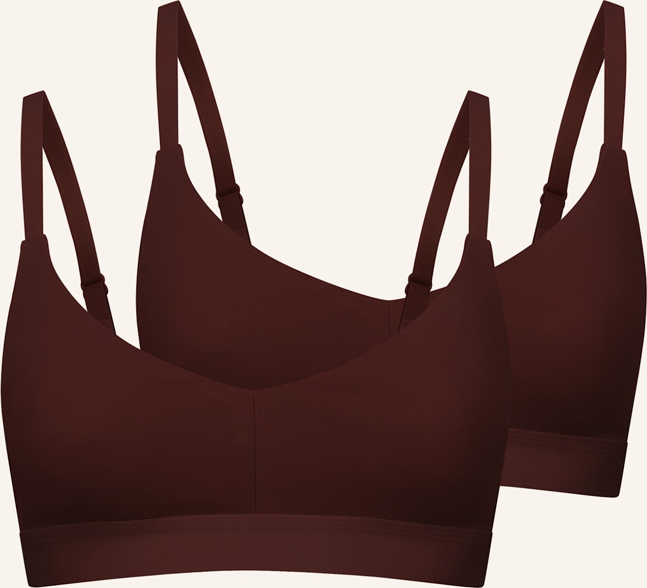 Erlich Textil Erlich Textil 2 Pack Seamless Bustier Mit Pads Casual Cotton Bralette Im 2er Pack braun