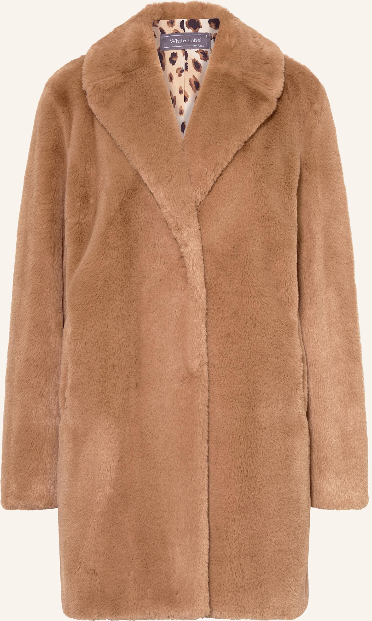 White Label Kunstfell-Mantel braun