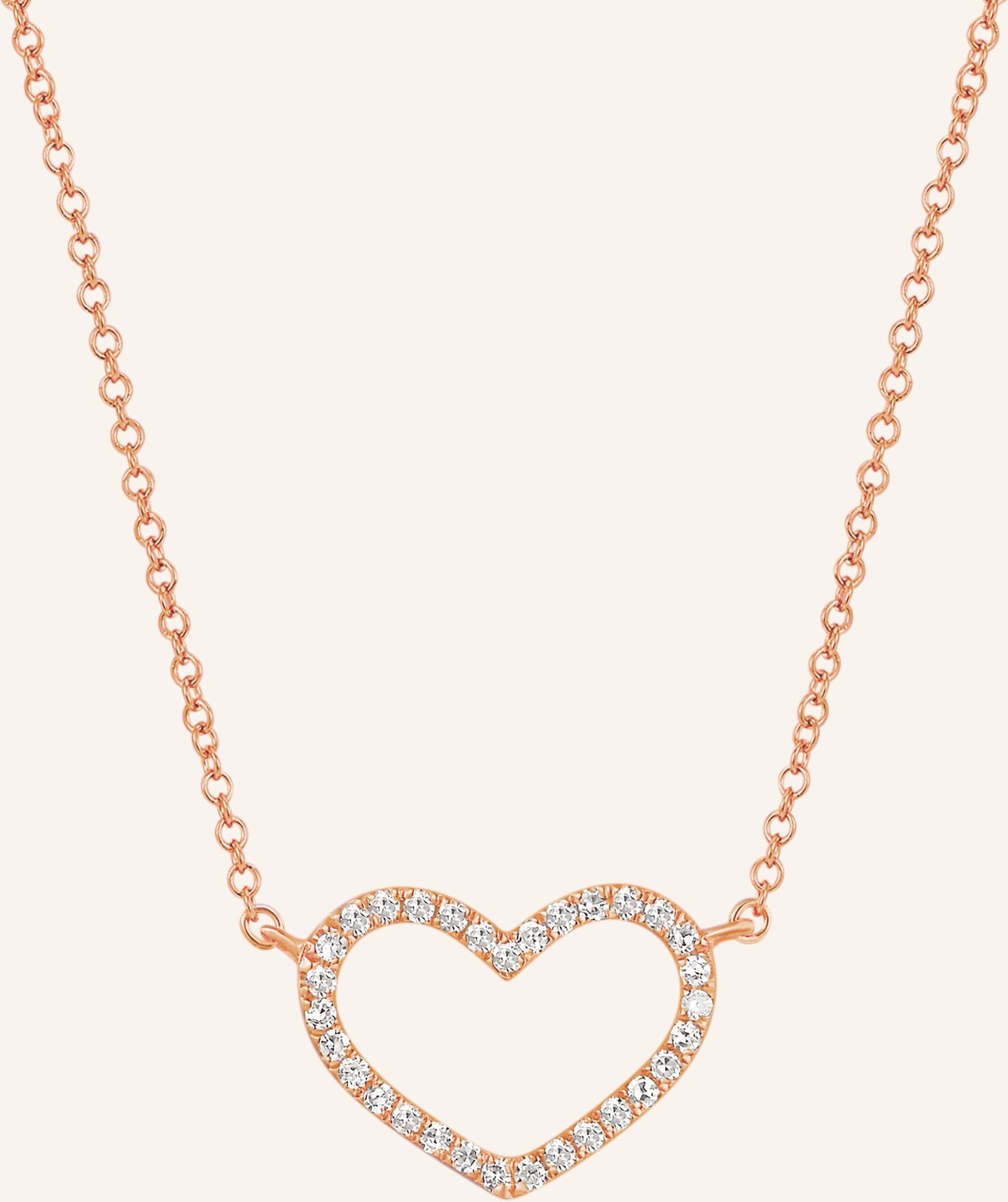 Leaf Halskette Heart Aus 18 Karat Roségold Mit Diamanten rosegold
