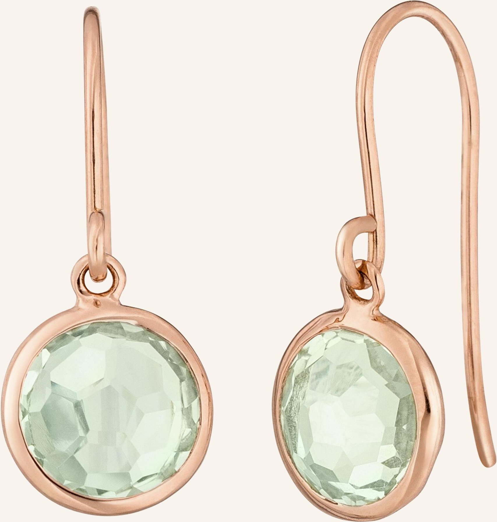 Leaf Ohrhänger Green Amethyst aus14 Karat Roségold rosegold