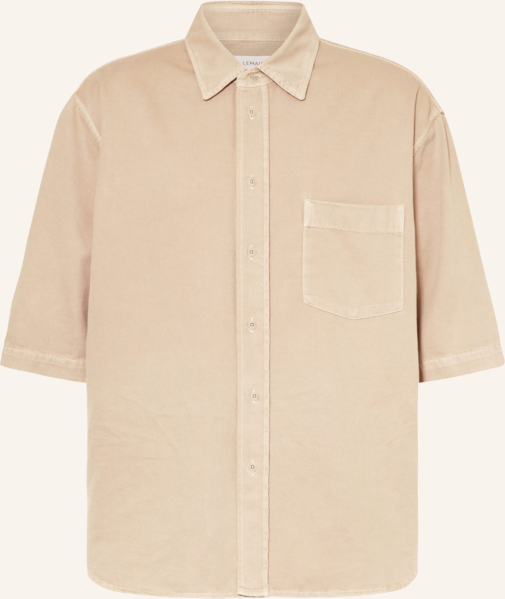 Lemaire Kurzarm-Hemd Comfort Fit beige