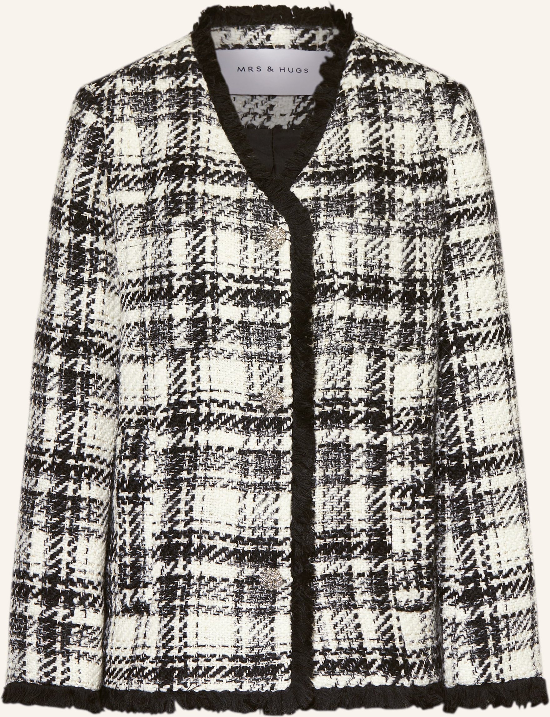 Mrs & Hugs Tweed-Blazer Mit Glitzergarn weiss