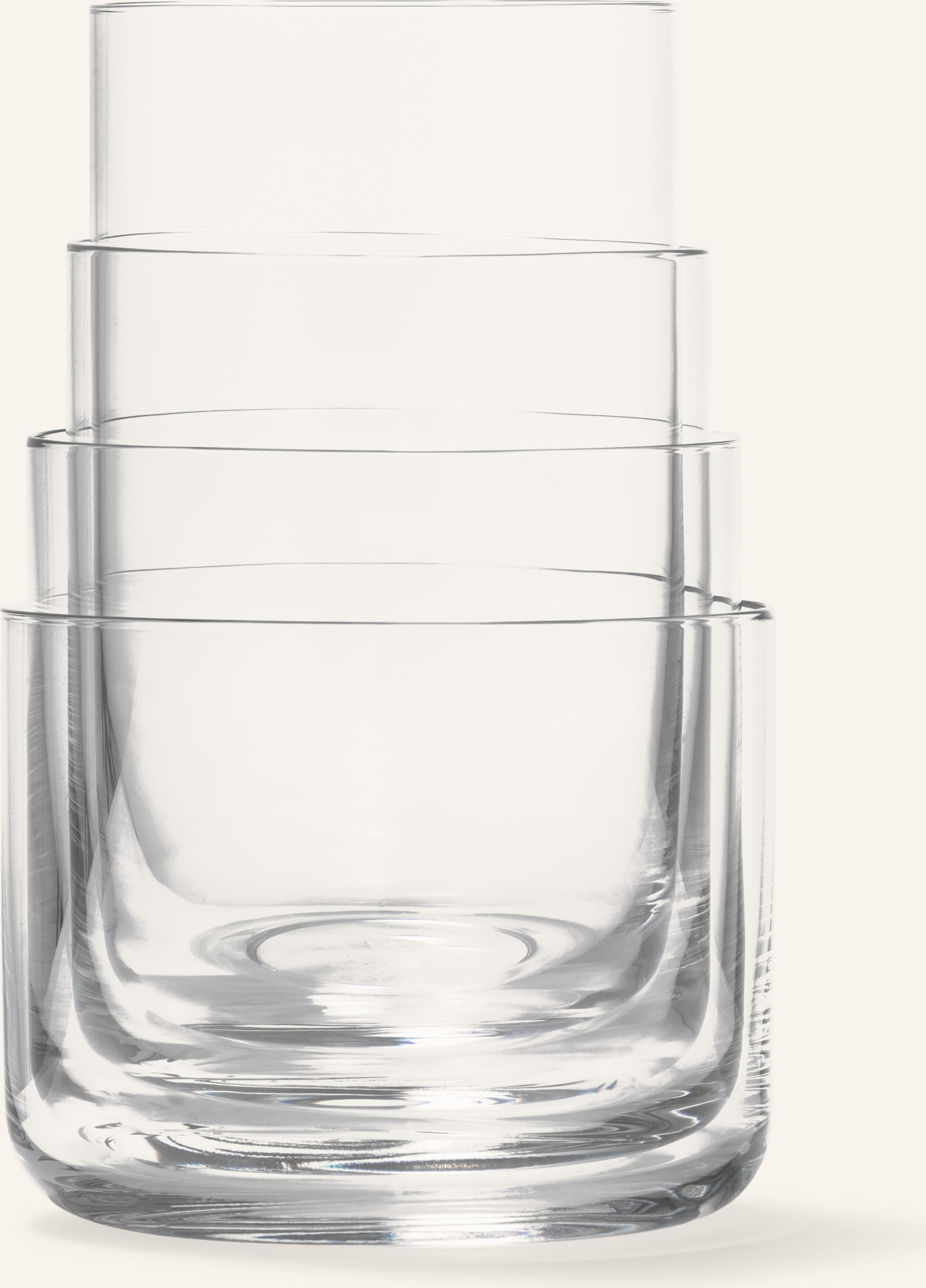 Aarke 4er-Set Trinkgläser Nesting transparent