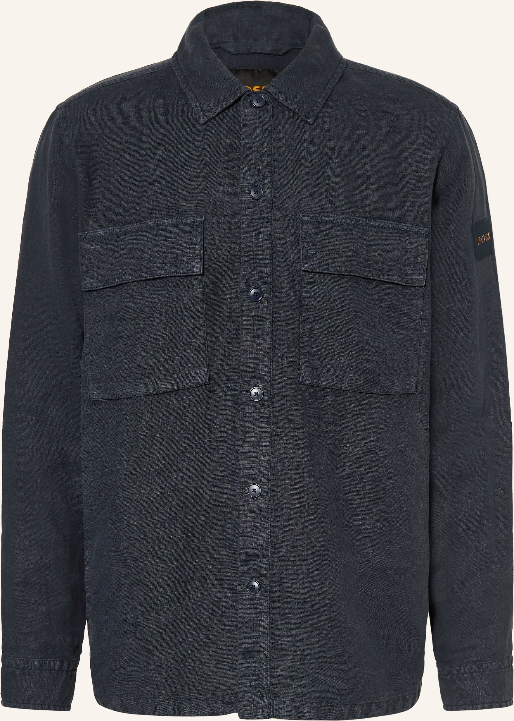 Boss Leinenhemd Locky Comfort Fit blau