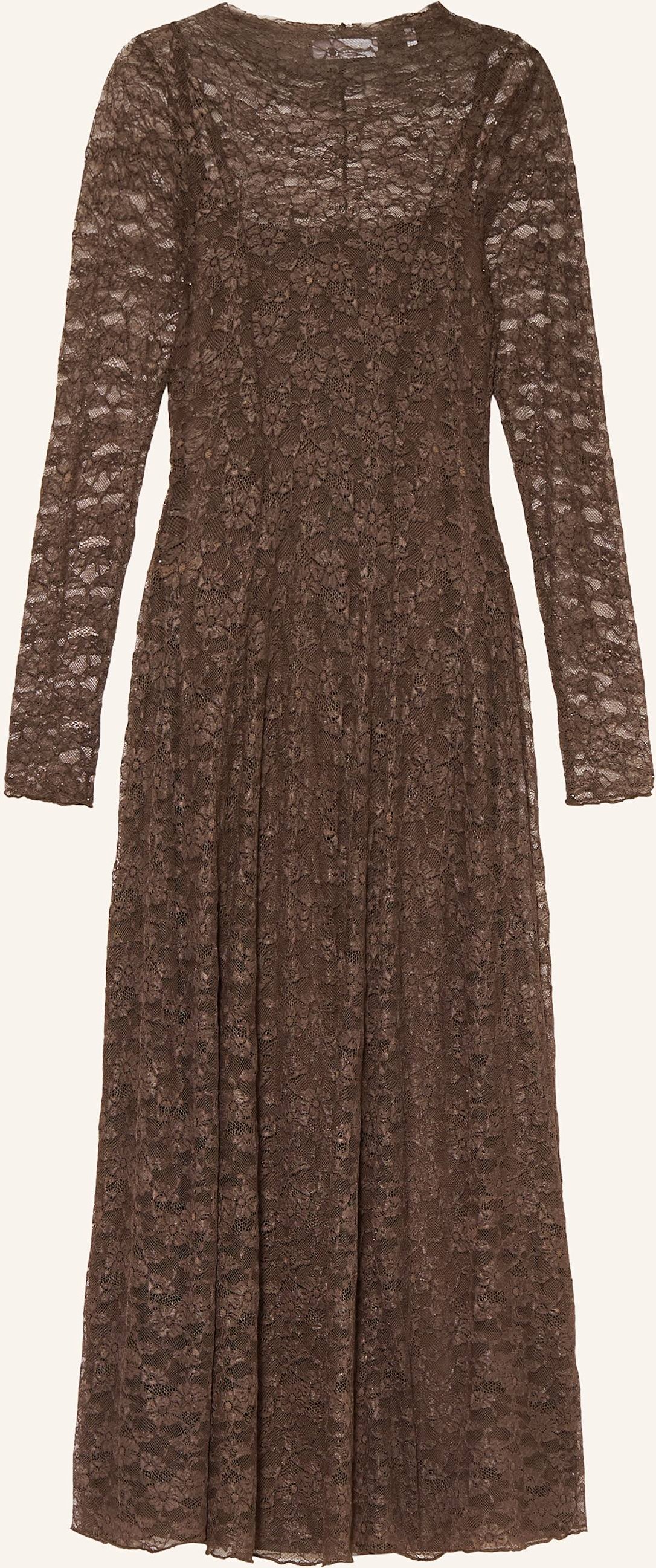 Rich & Royal Kleid Aus Lochspitze braun