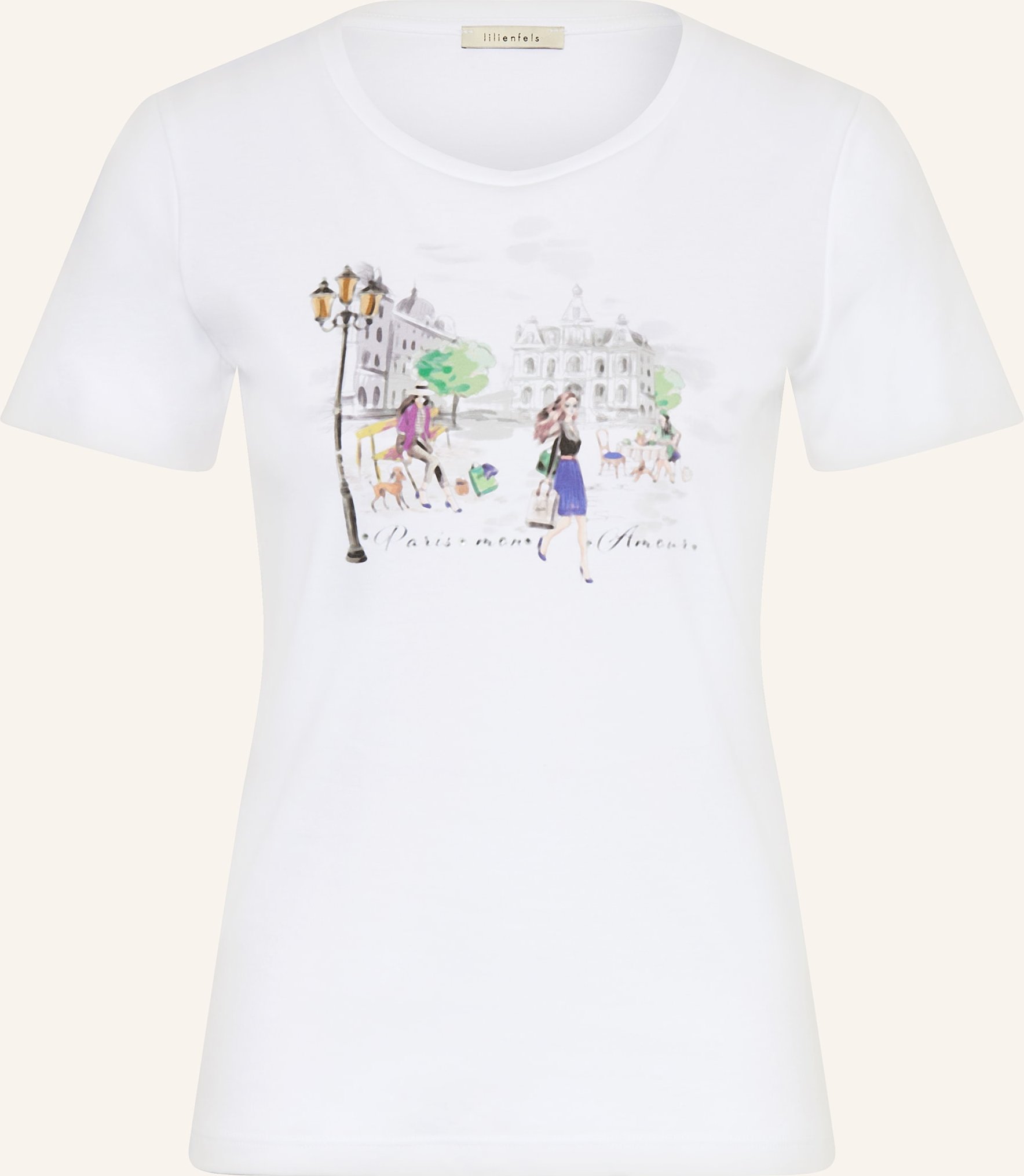 Lilienfels T-Shirt Mit Schmucksteinen weiss