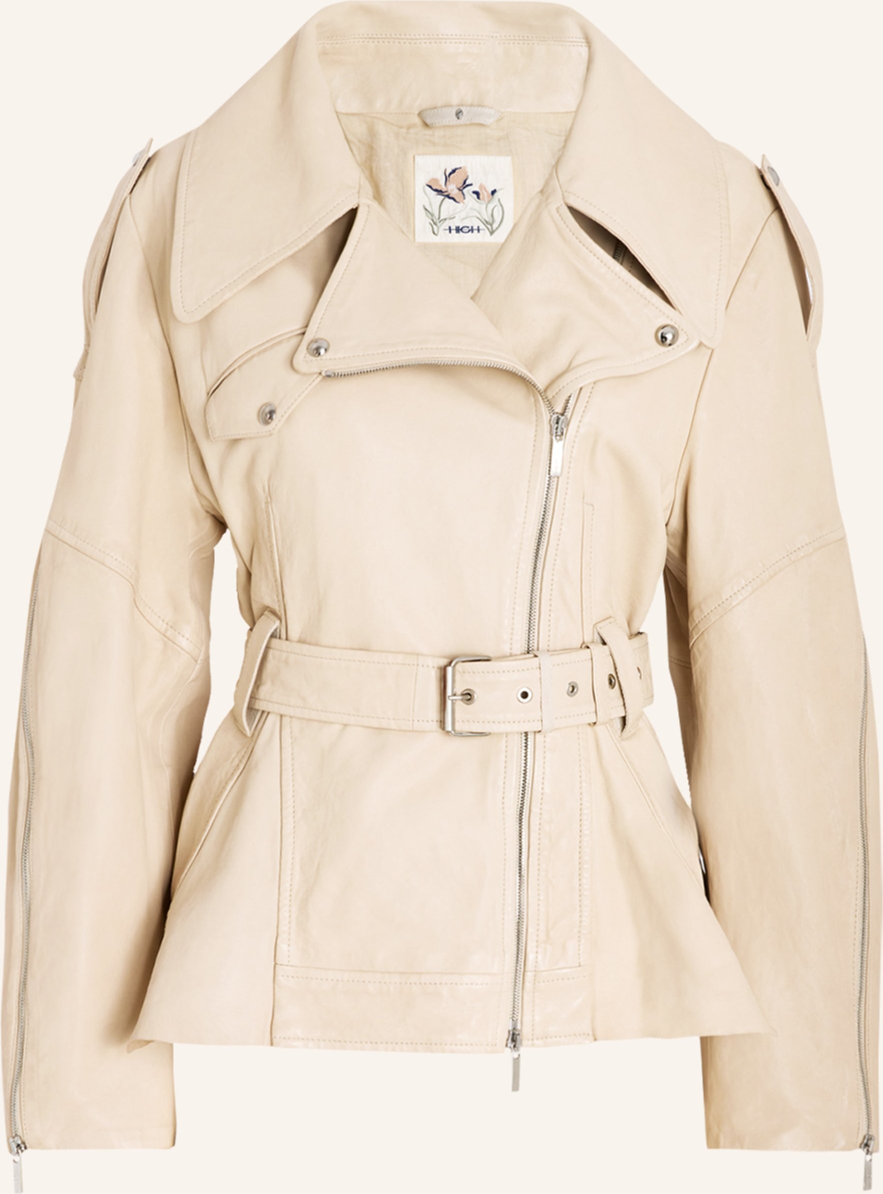 High Bikerjacke Shake beige