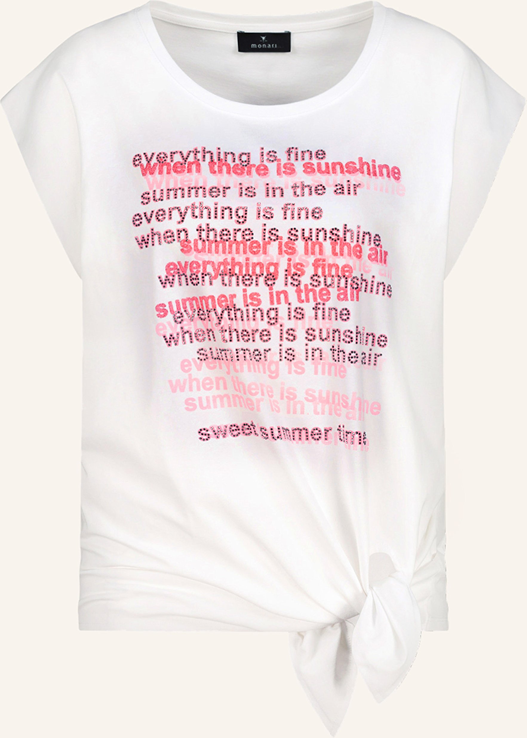 Monari T-Shirt Mit Schmucksteinen weiss
