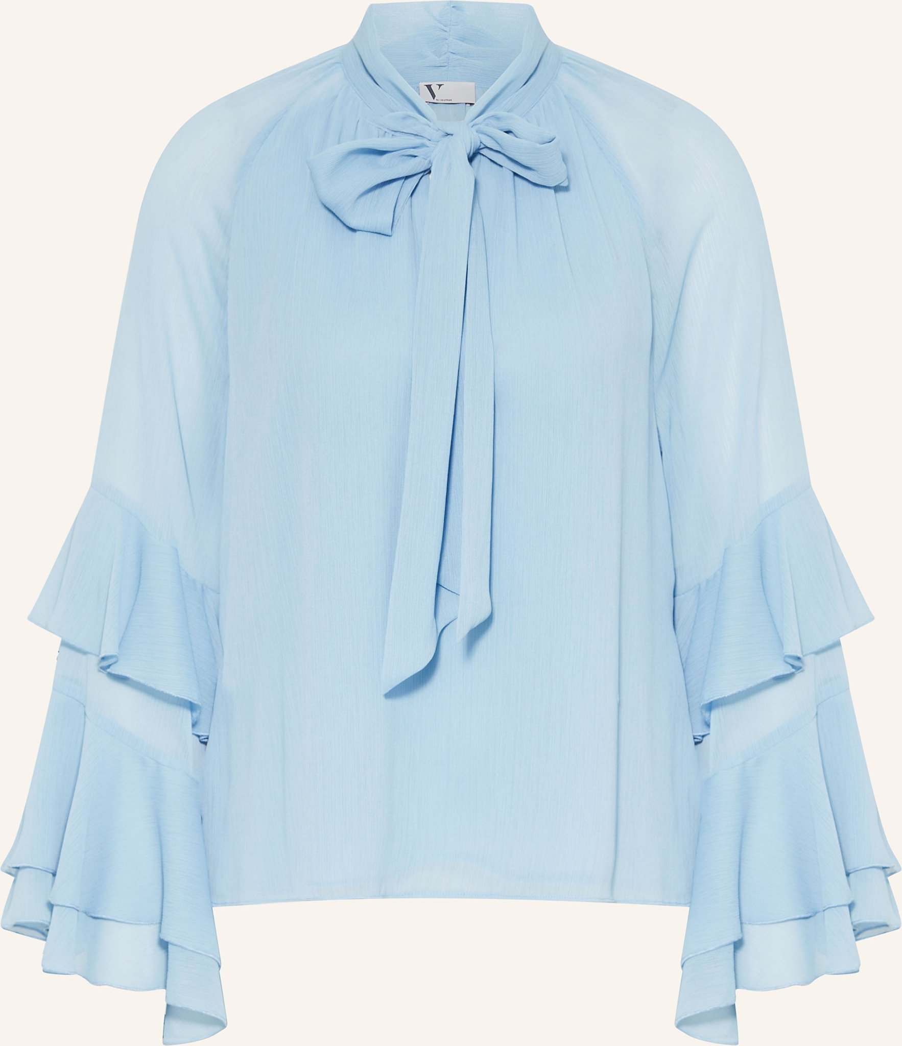 V By Vera Mont Schluppenbluse Mit Volants blau
