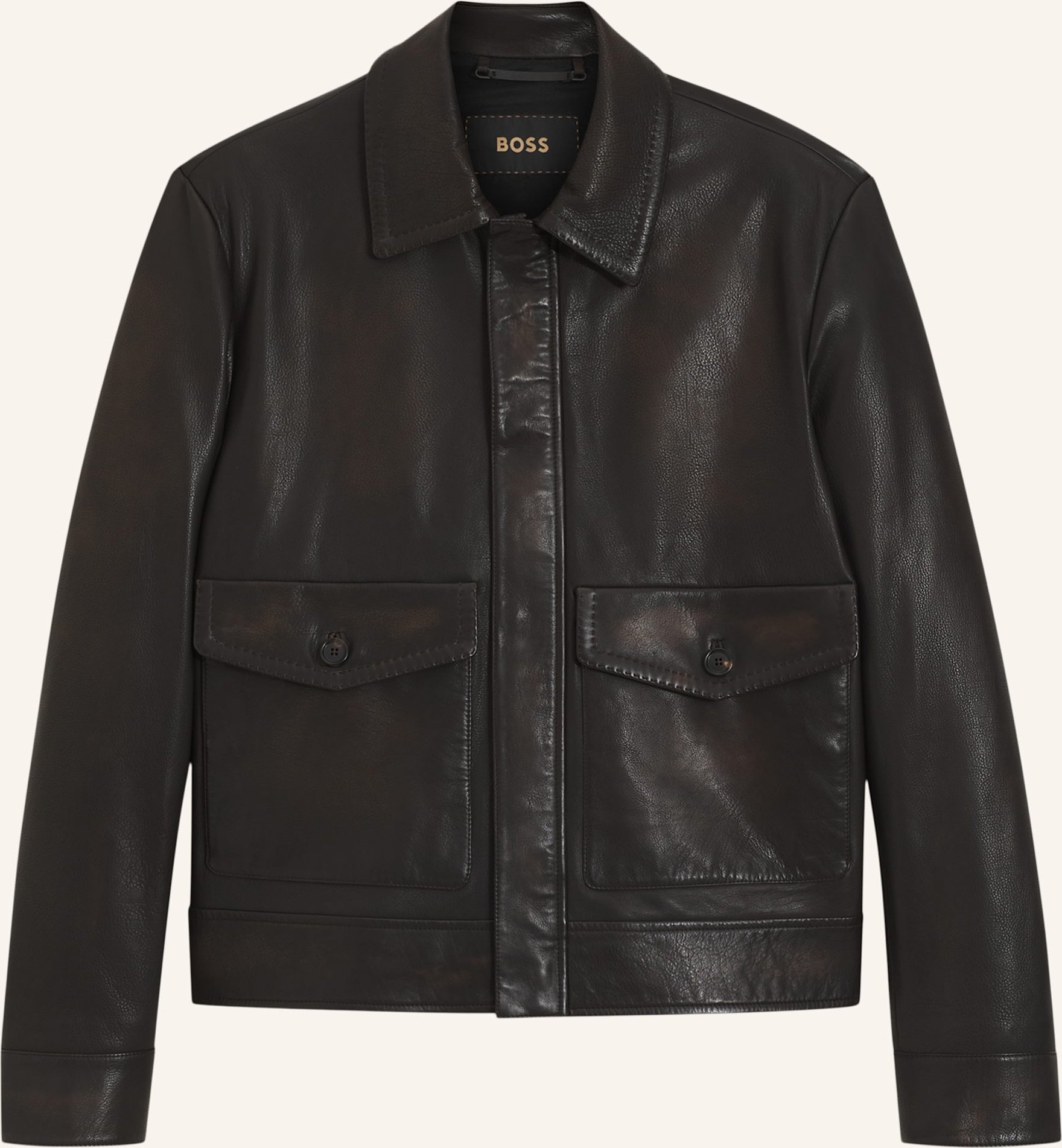 Boss Lederjacke L-mabor1 Regular Fit braun