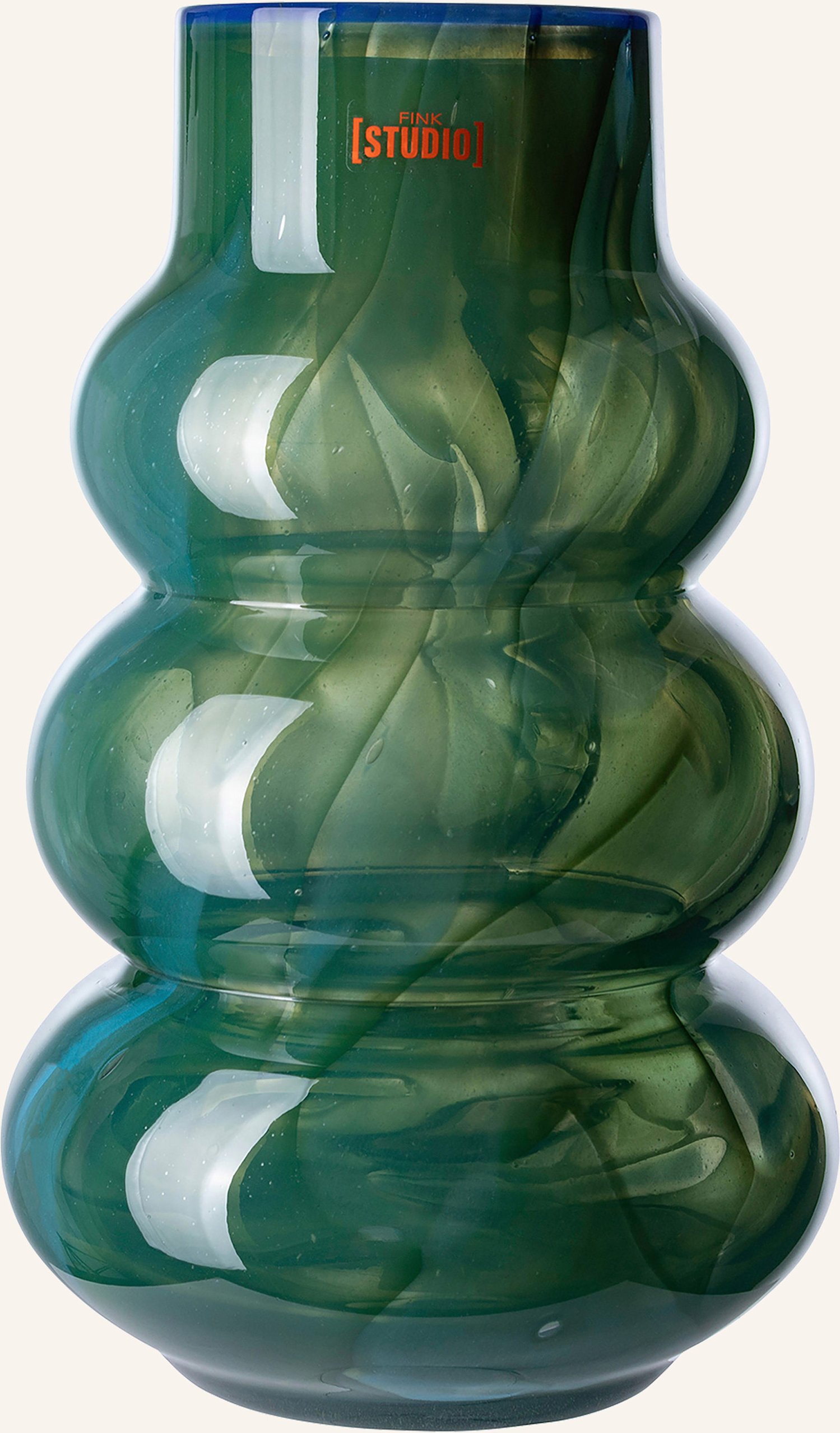 Fink Studio Vase Wave Front gruen