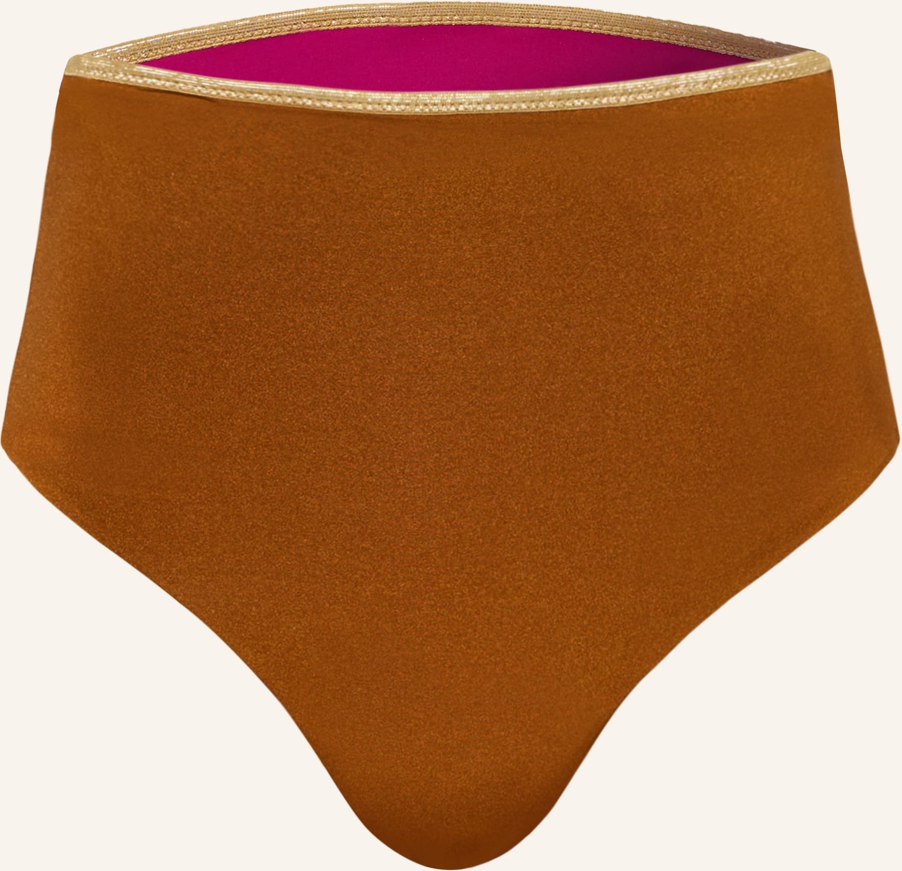 Mymarini Highwaist-Bikini-Hose Shine Zum Wenden Mit Uv-Schutz 50+ pink