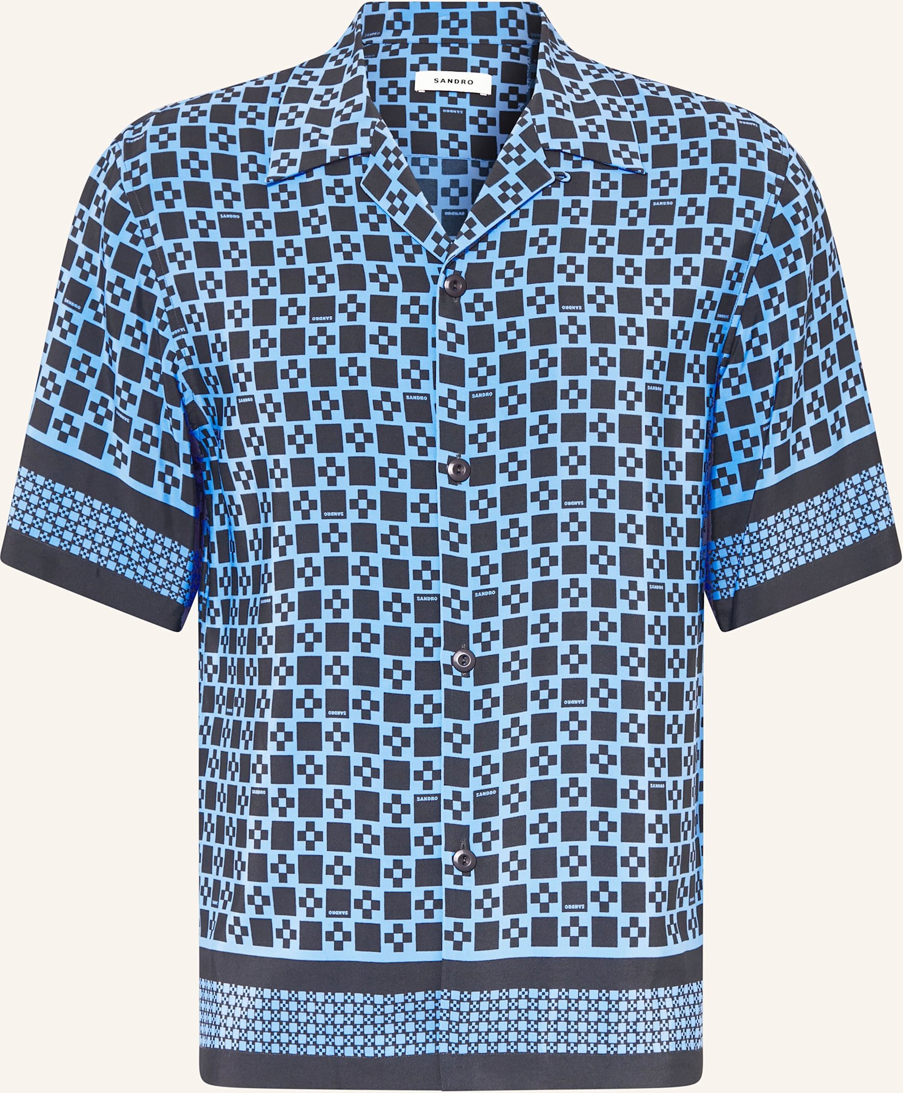 Sandro Resorthemd Slim Fit Aus Satin blau